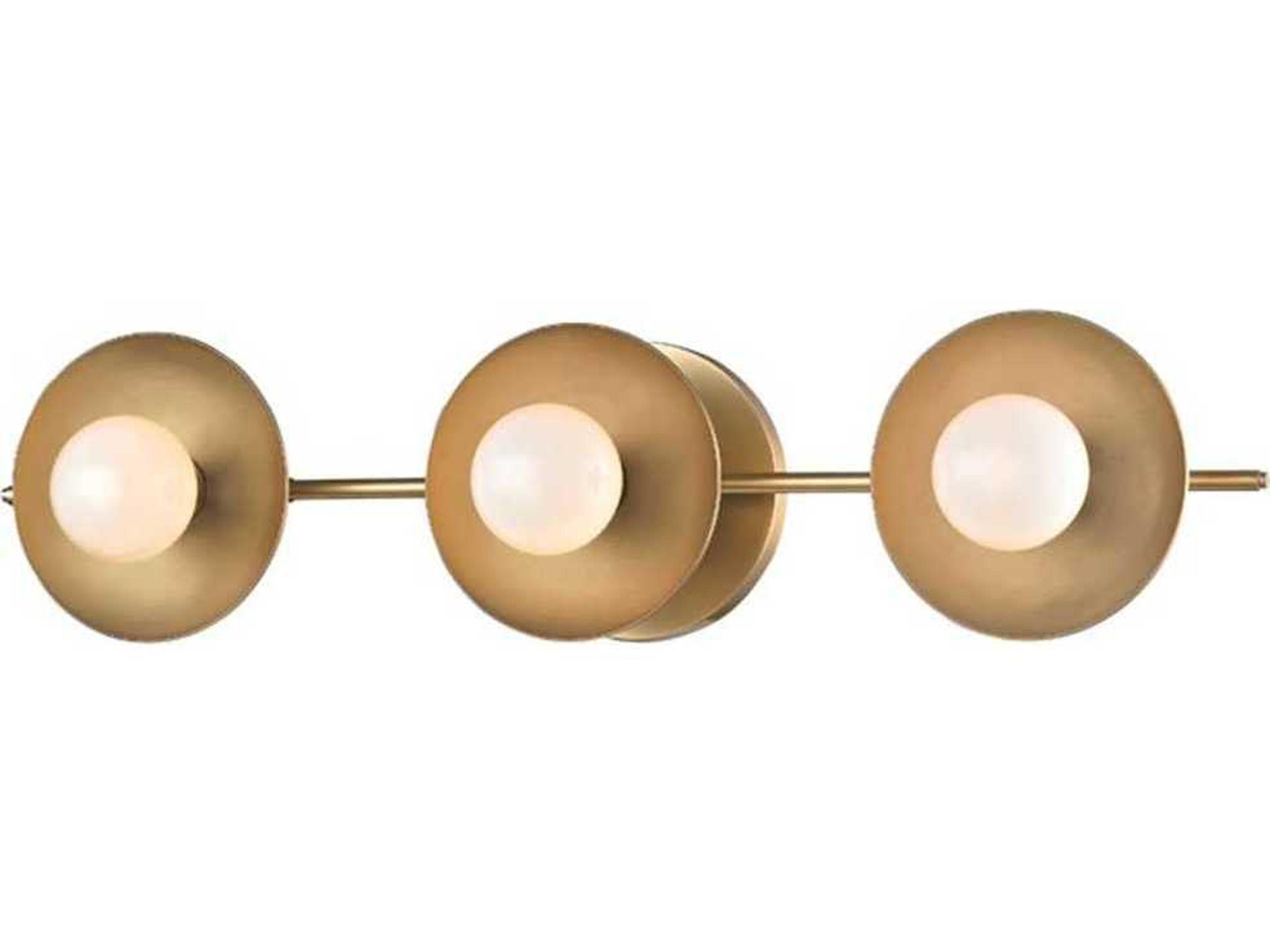 Hudson Valley Julien 3-Light Aged Brass Off White Glass LED Vanity Light