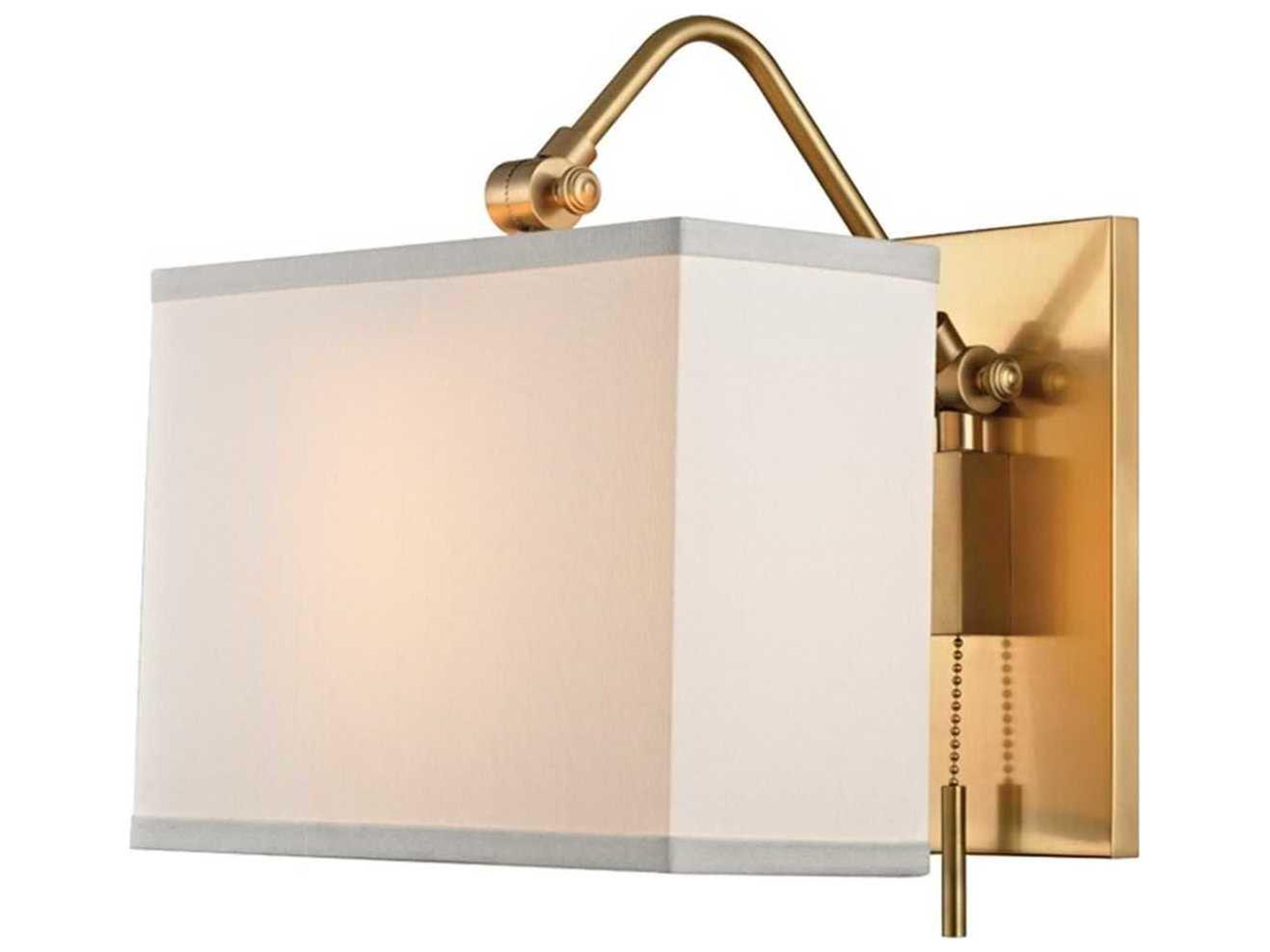 Hudson Valley Leyden 1-Light Aged Brass White Wall Sconce