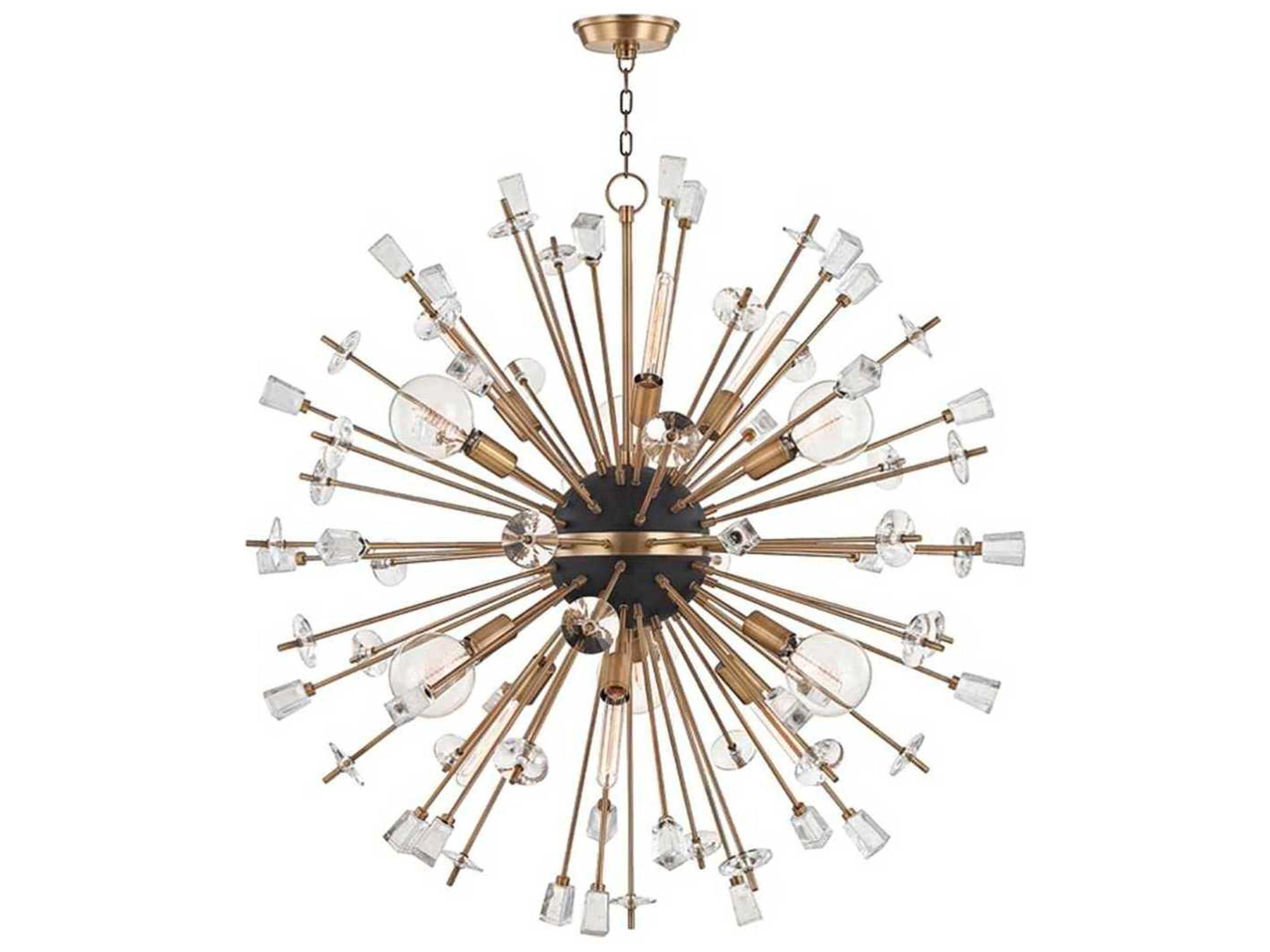 Hudson Valley Liberty 6-Light Aged Brass Crystal Sputnik Pendant