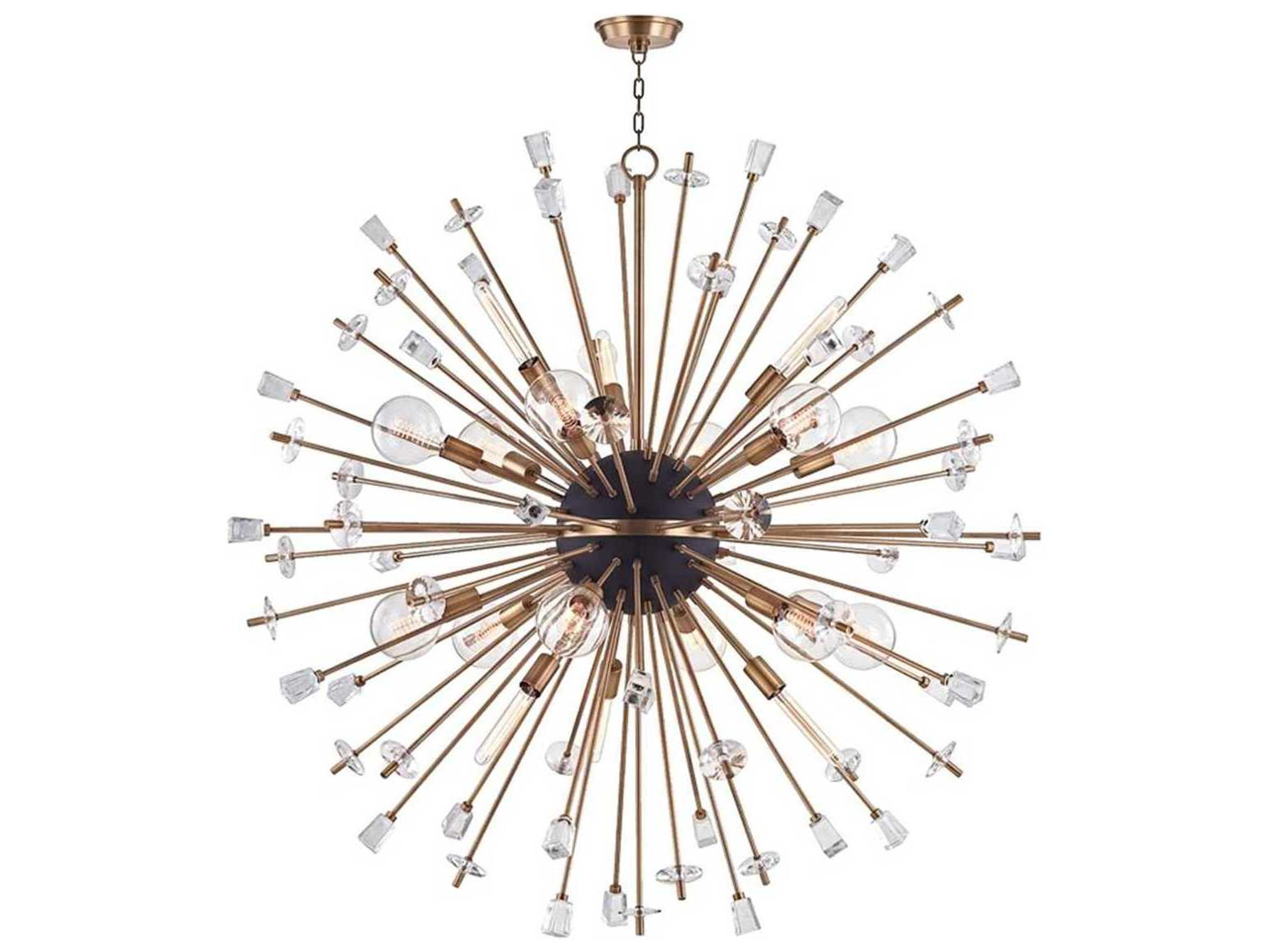 Hudson Valley Liberty 6-Light Aged Brass Crystal Sputnik Pendant