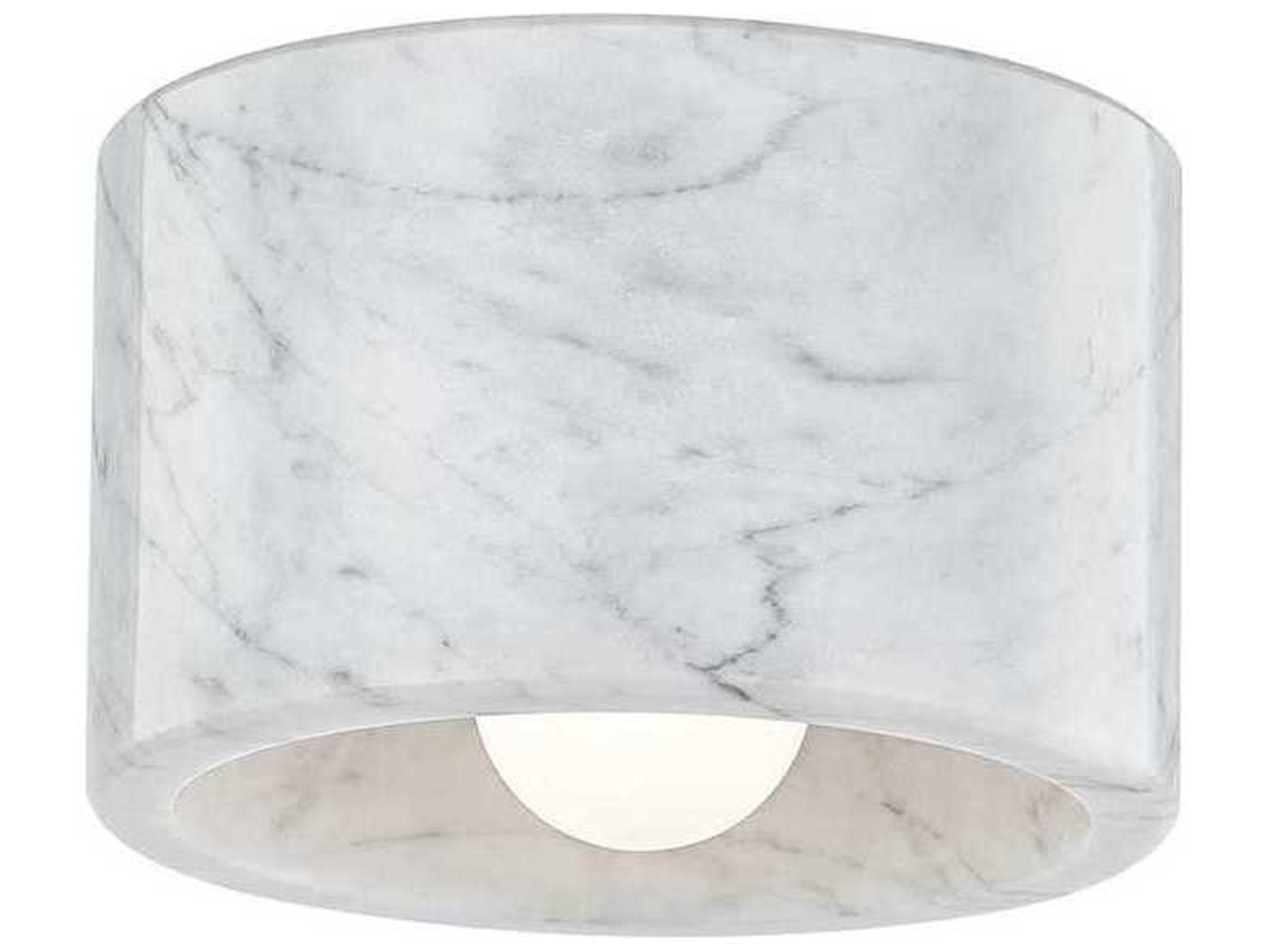 Hudson Valley Loris 1-Light White Polished Nickel Drum Flush Mount