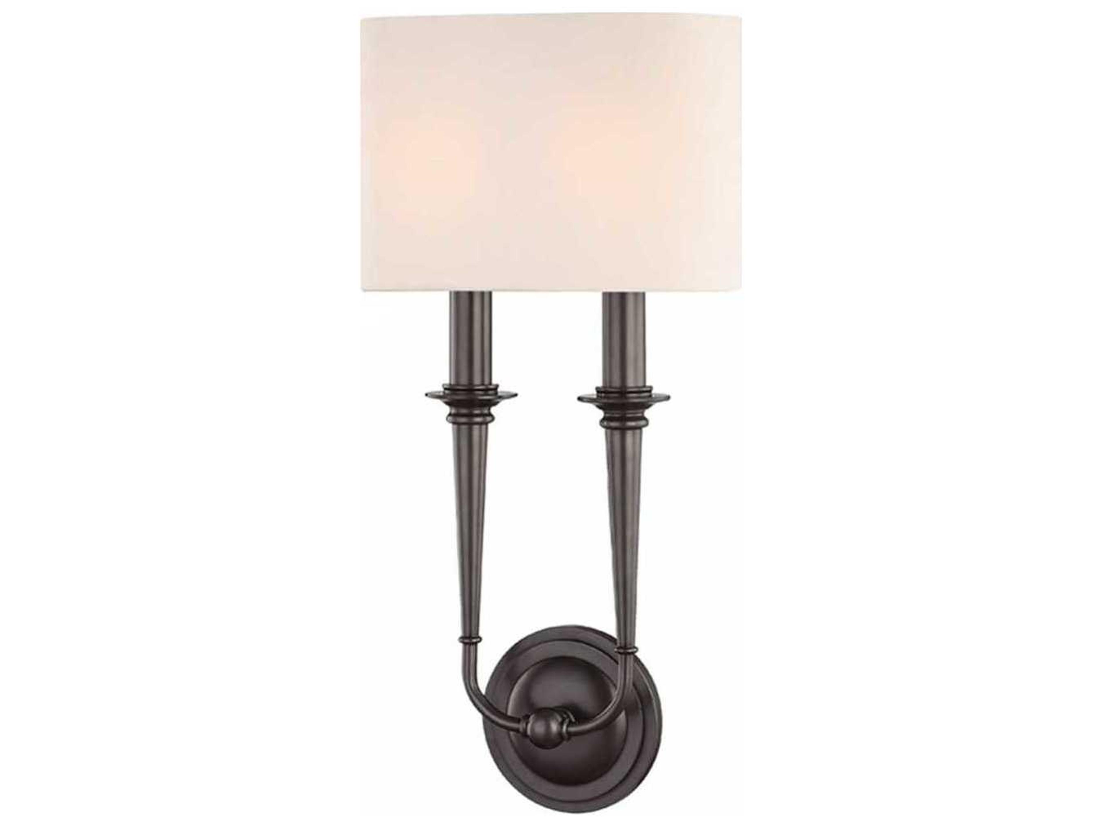 Hudson Valley Lourdes 2-Light Old Bronze Off White Wall Sconce