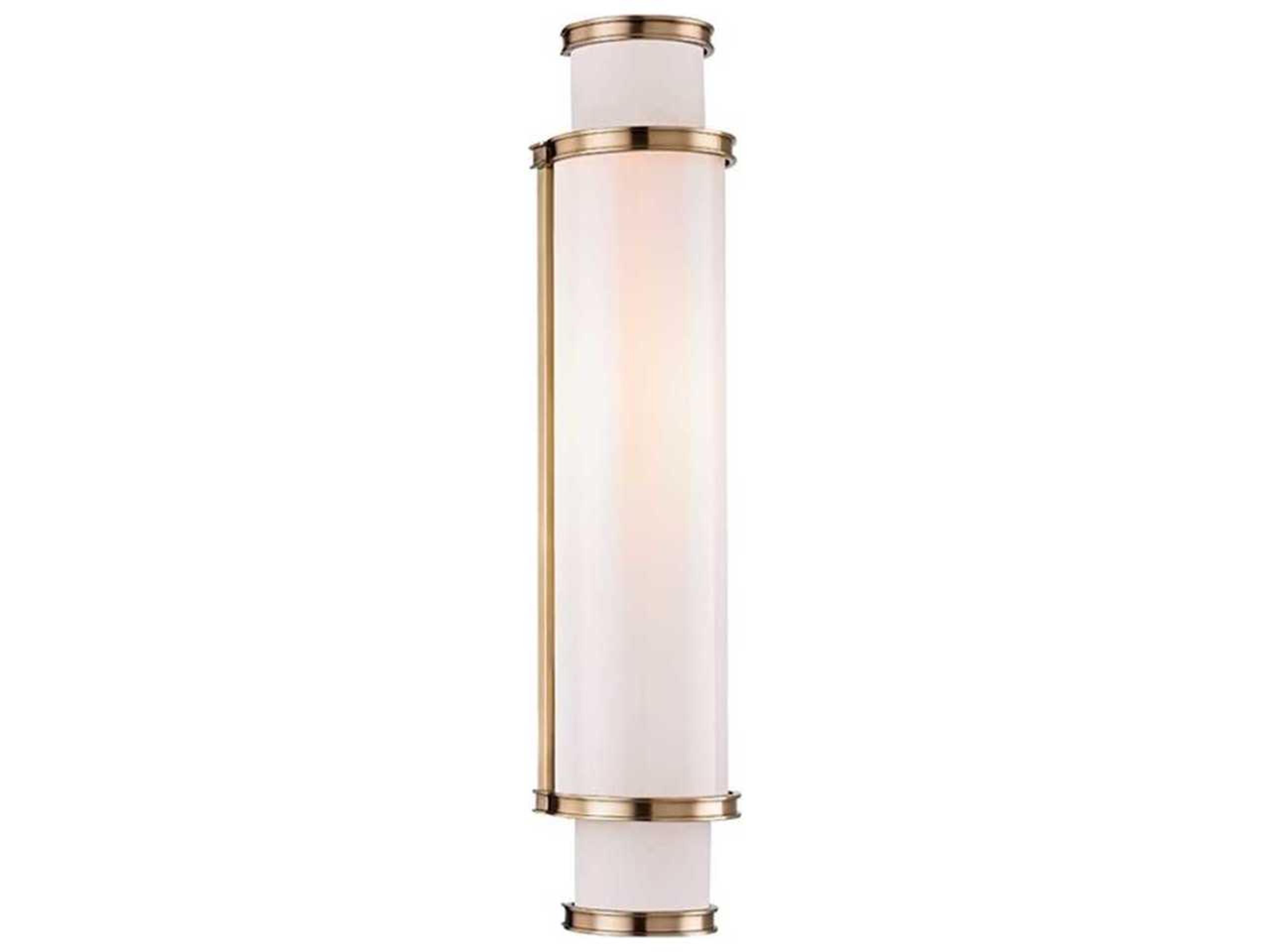 Hudson Valley Malcolm 1-Light Aged Brass White Glass LED Vanity Light