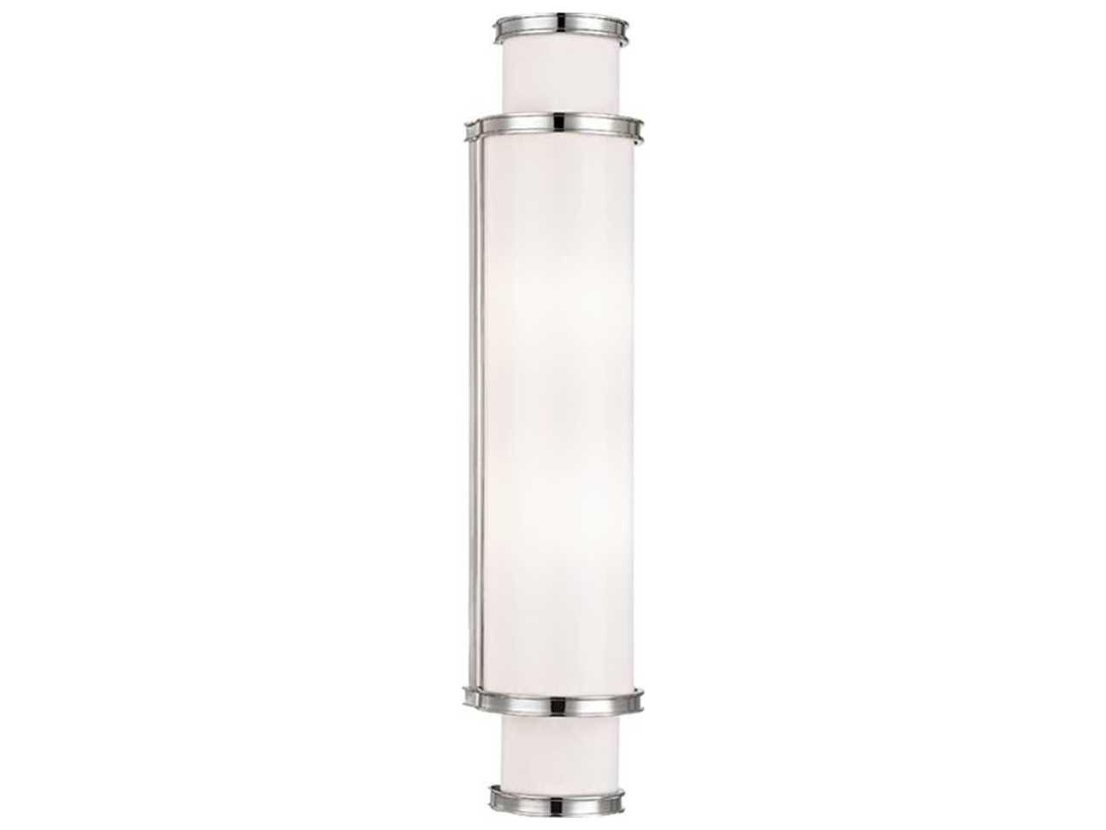 Hudson Valley Malcolm 1-Light Polished Nickel White Glass LED Vanity Light