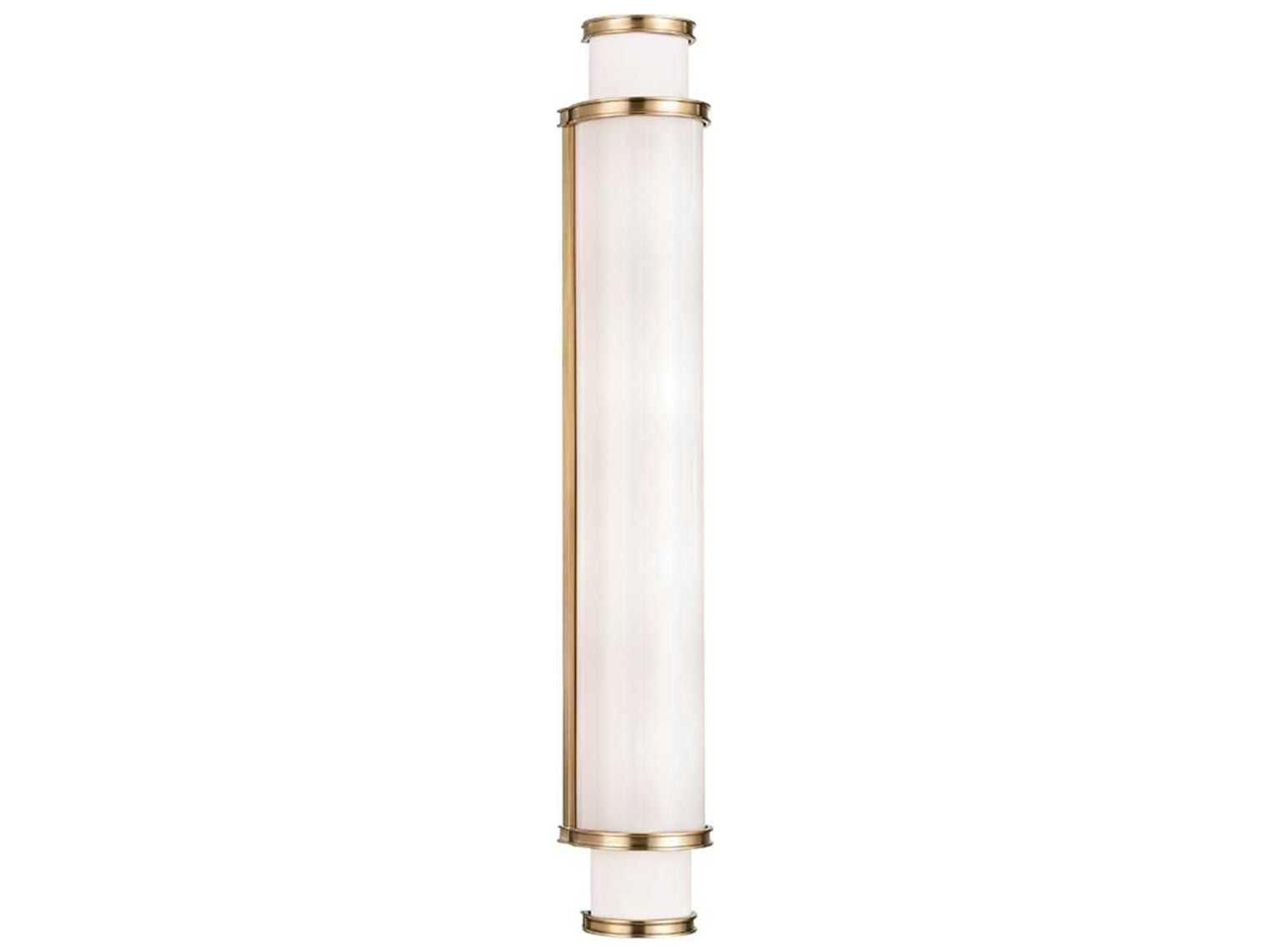 Hudson Valley Malcolm 1-Light Aged Brass White Glass LED Vanity Light