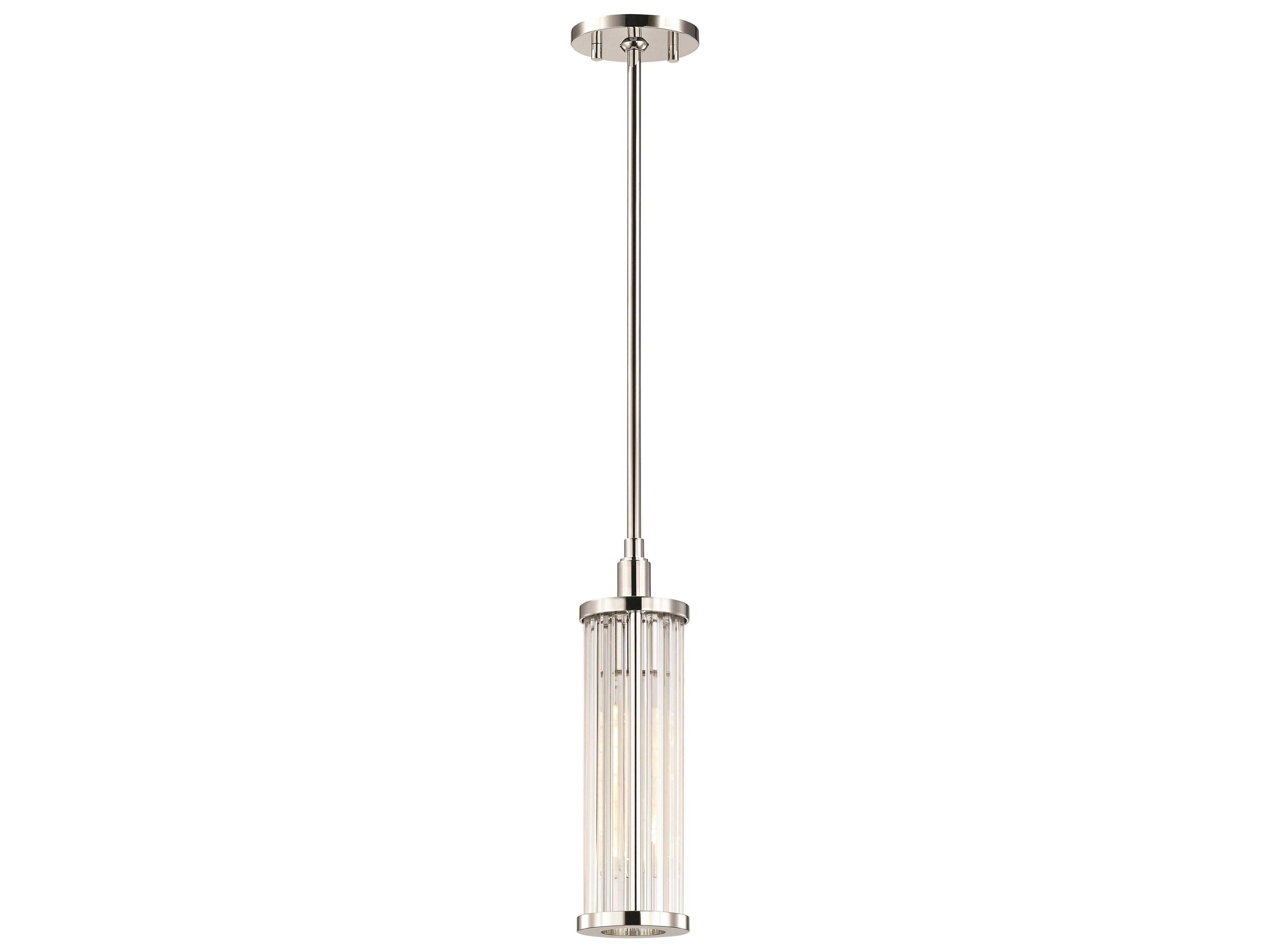 Hudson Valley Marley 1-Light Polished Nickel Clear Glass Cylinder Mini Pendant