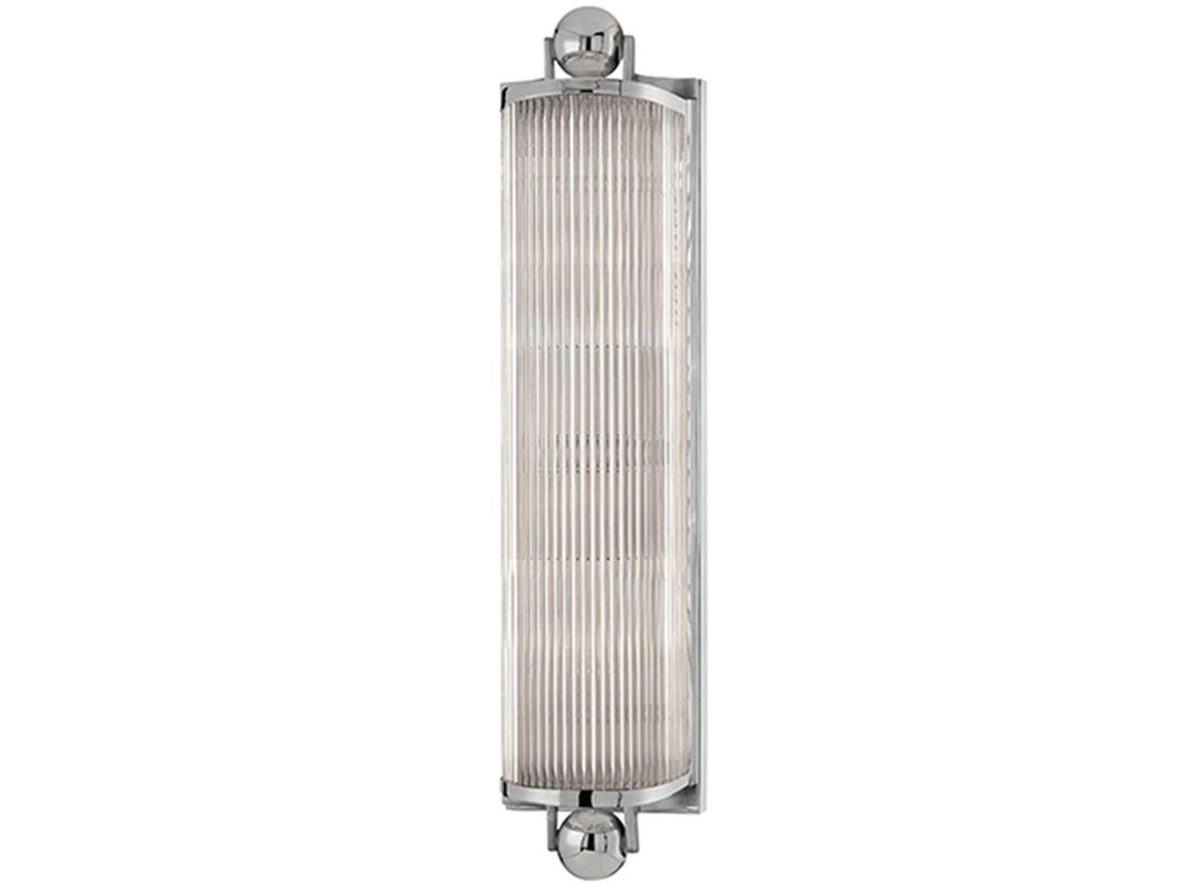 Hudson Valley Mclean 2-Light Polished Nickel Clear Glass Wall Sconce