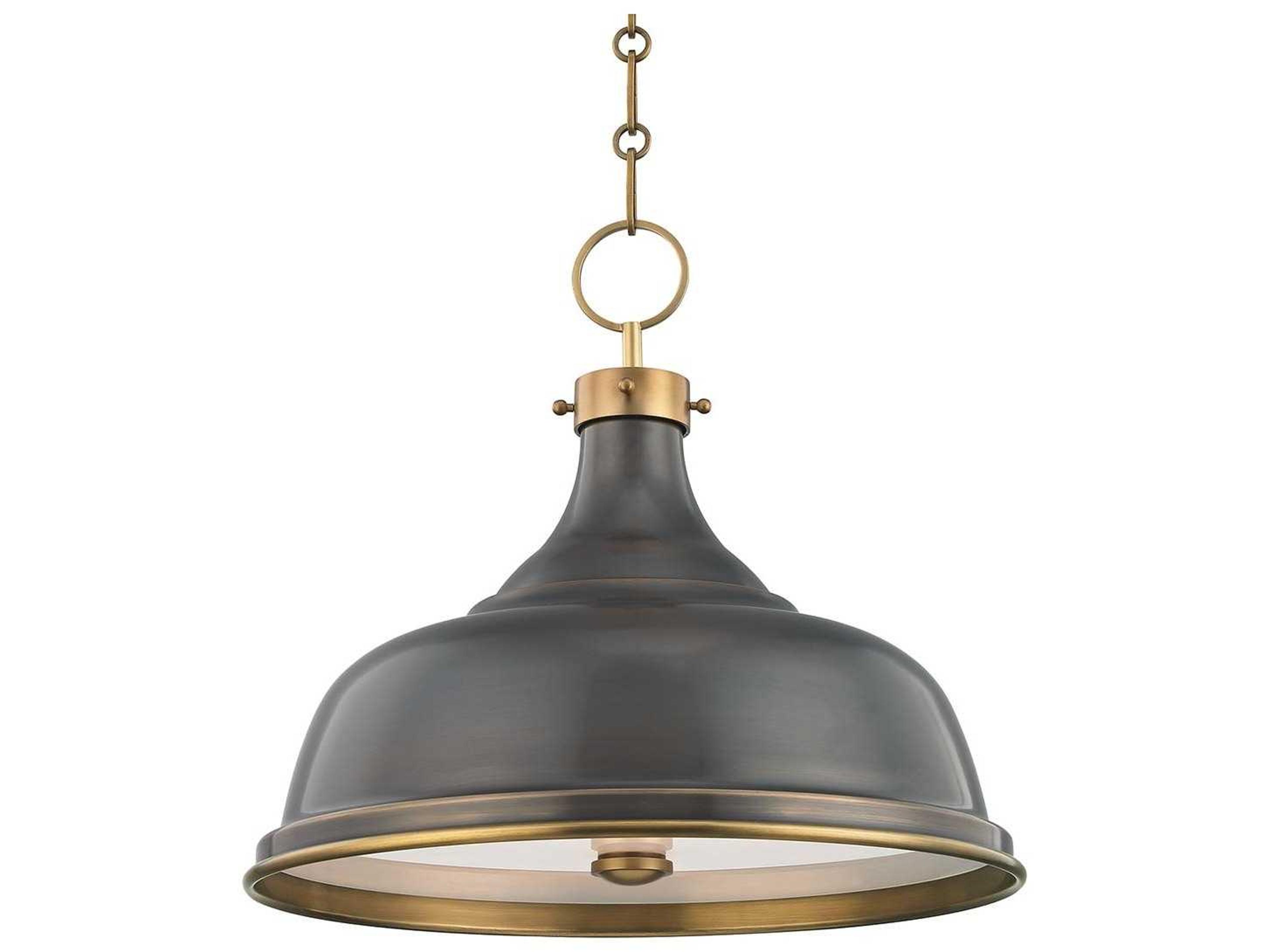Hudson Valley Metal 3-Light Aged Antique Distressed Bronze Bowl Dome Pendant