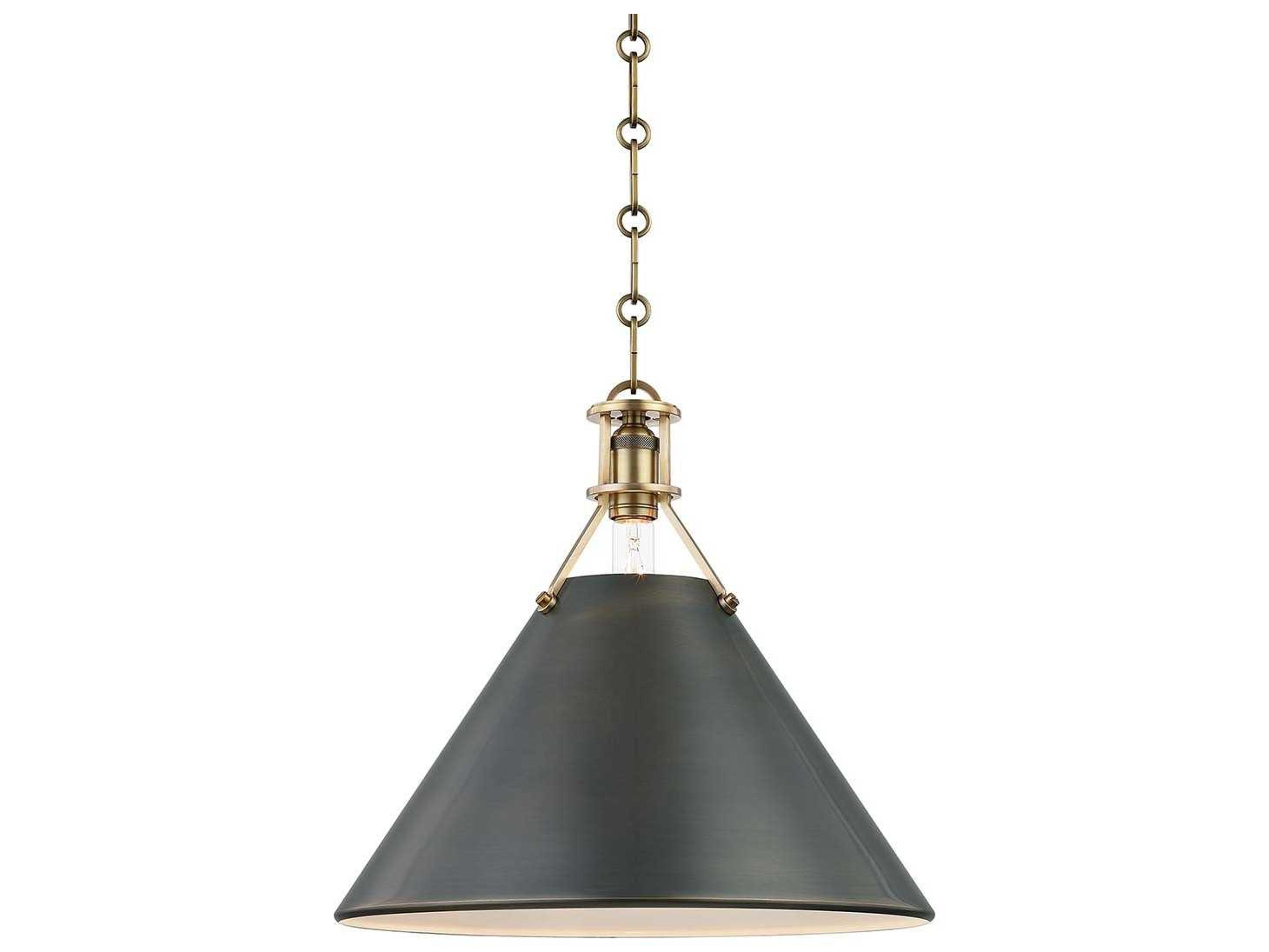 Hudson Valley Metal 1-Light Aged Antique Distressed Bronze Empire Pendant