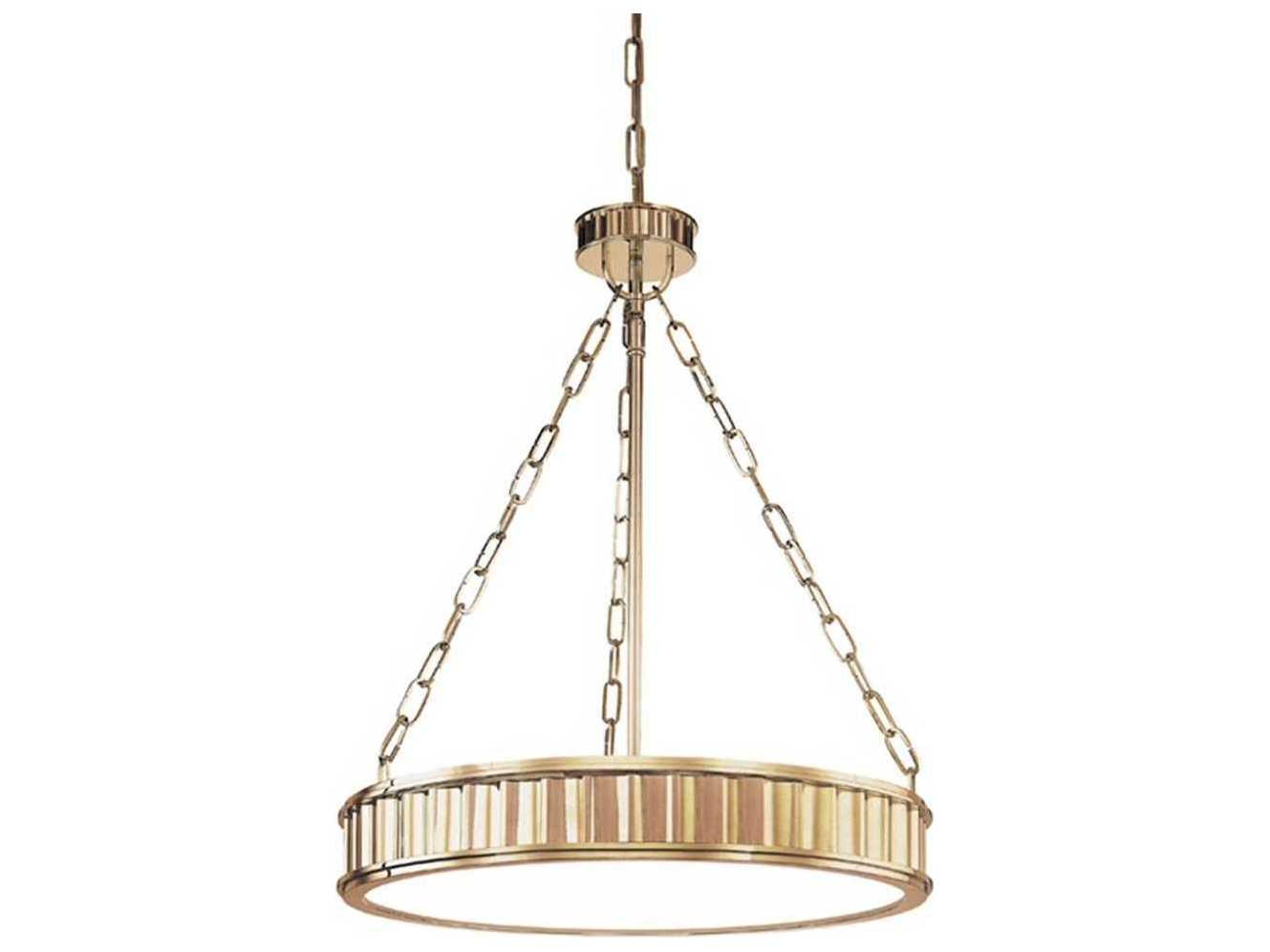 Hudson Valley Middlebury 5-Light Aged Brass Clear Glass Drum Pendant