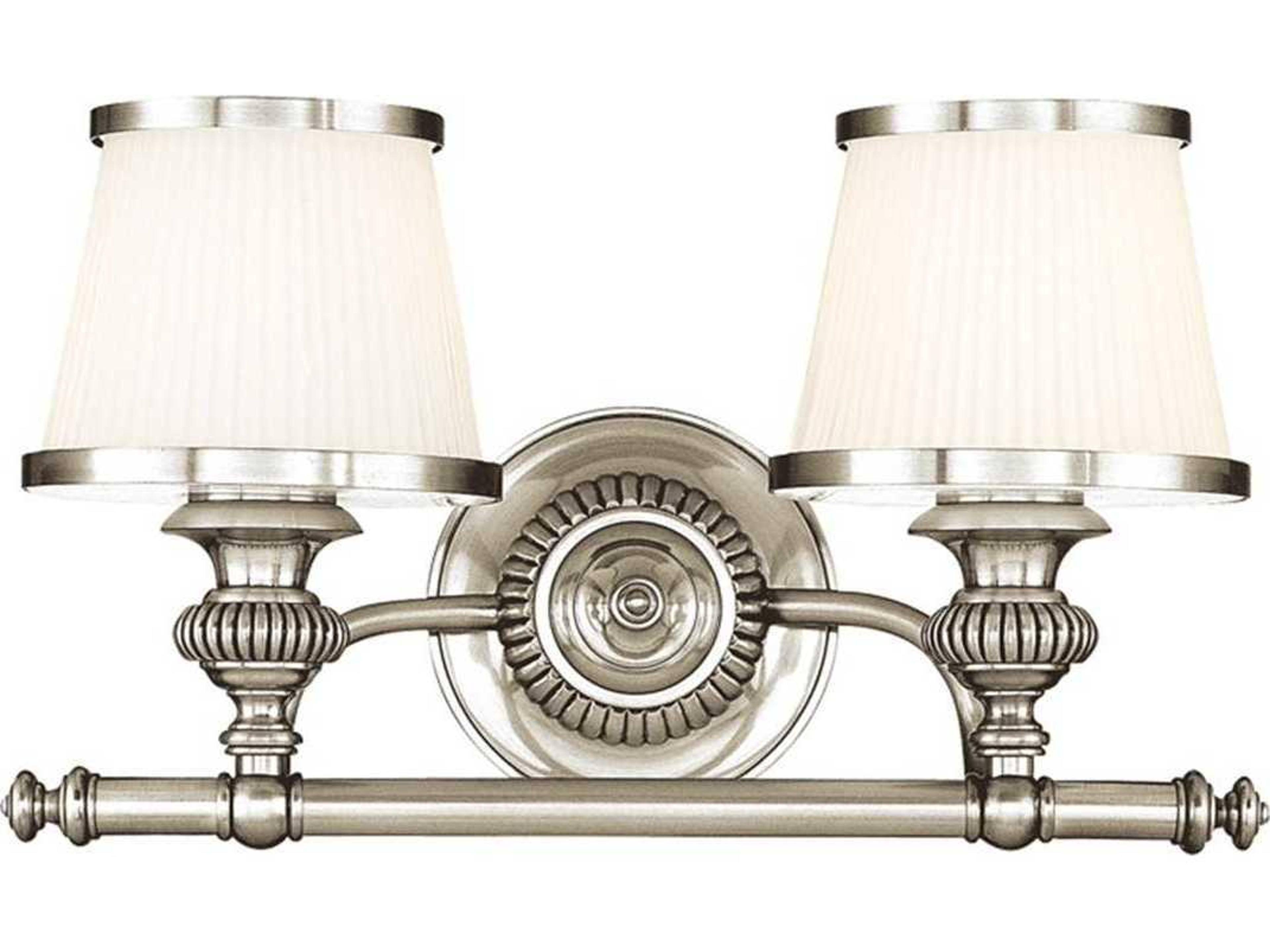 Hudson Valley Milton 2-Light Polished Nickel Off White Glass Vanity Light