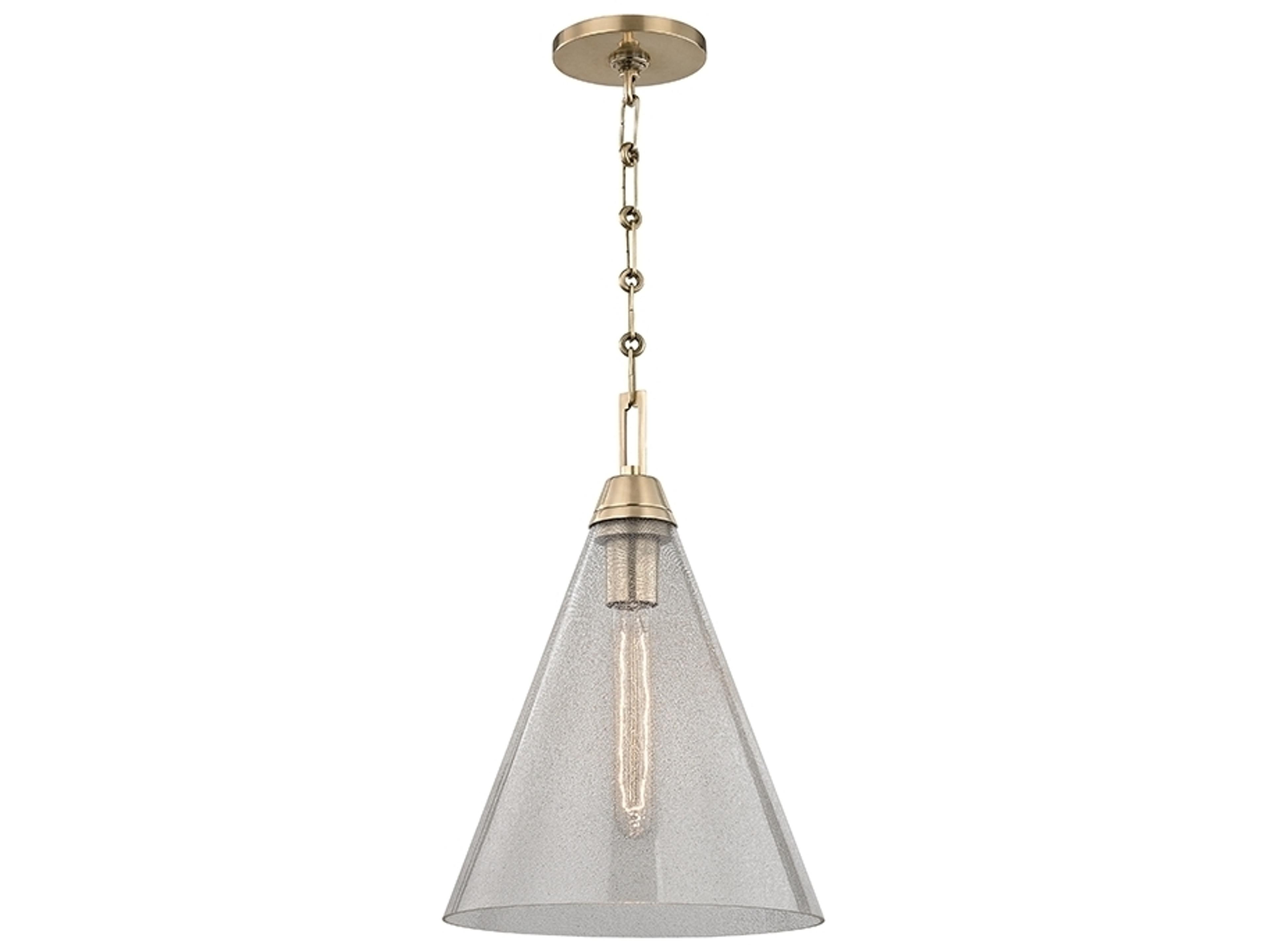 Hudson Valley Newbury 1-Light Aged Brass Clear Glass Mini Pendant