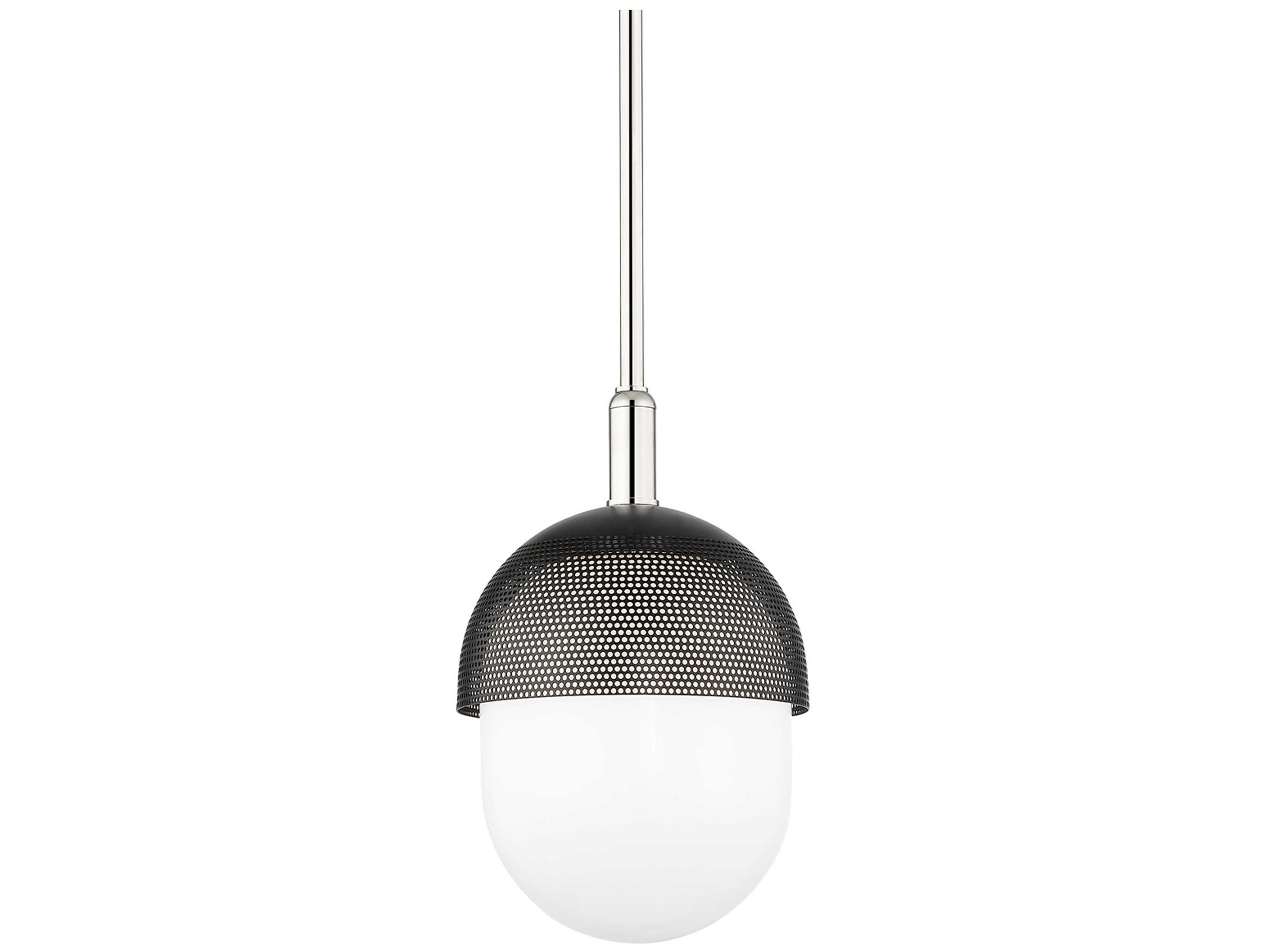 Hudson Valley Nyack 1-Light Polished Nickel Black LED Mini Pendant