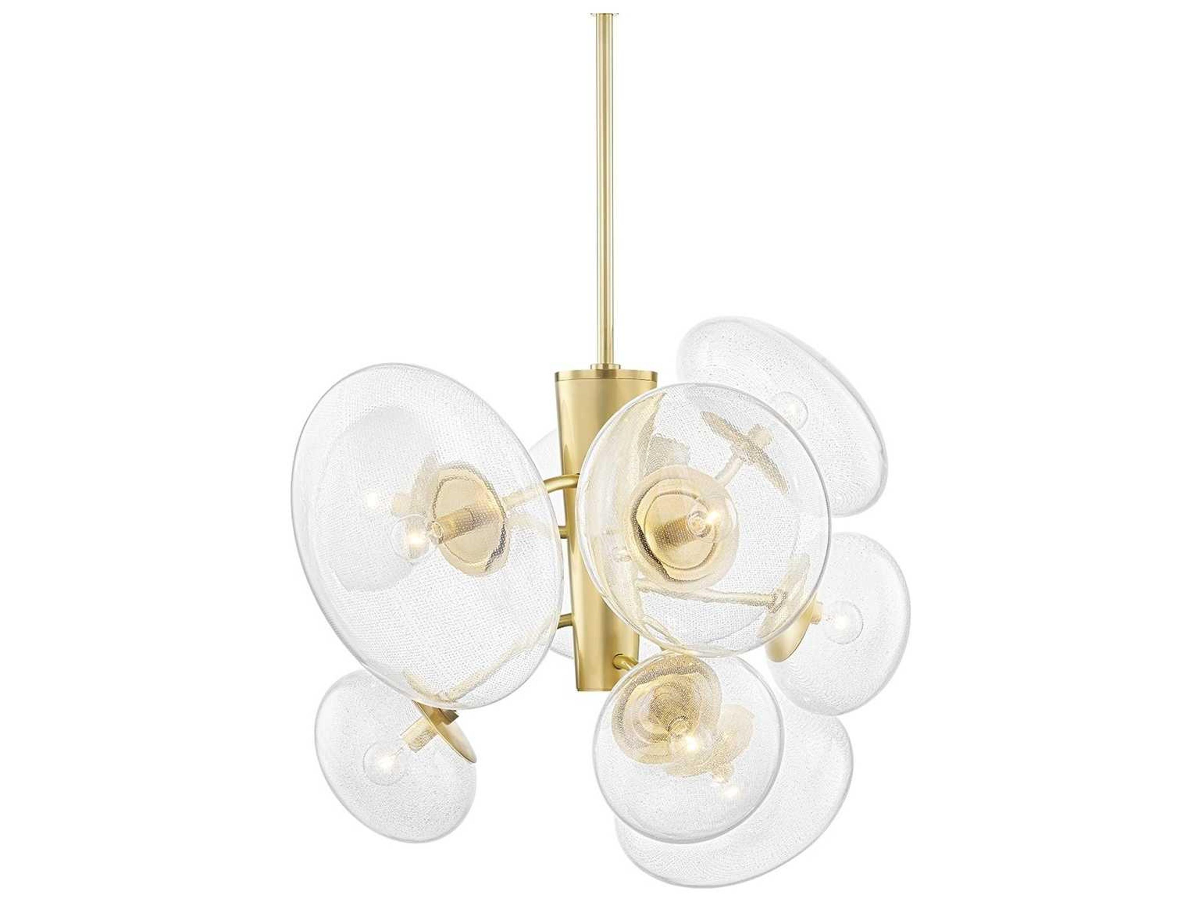 Hudson Valley Opera 9-Light Aged Brass Glass Round Pendant