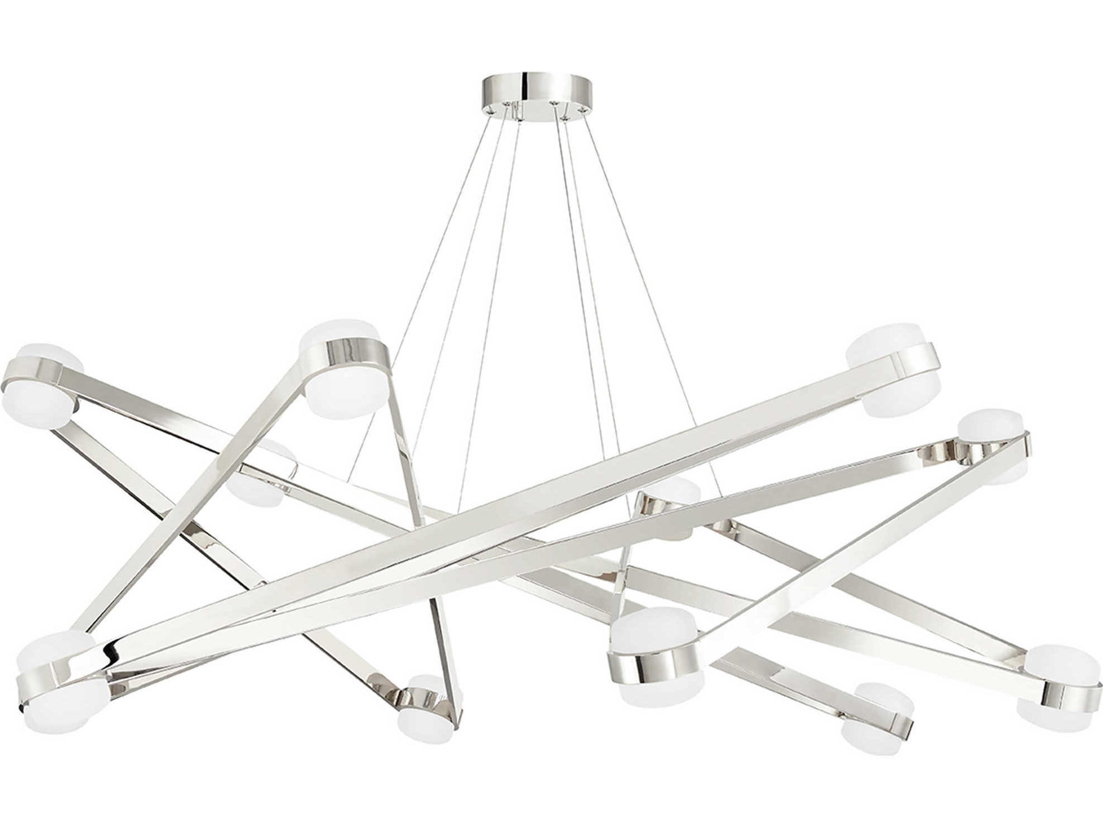 Hudson Valley Orbit 12-Light Polished Nickel LED Candelabra Geometric Sputnik Chandelier