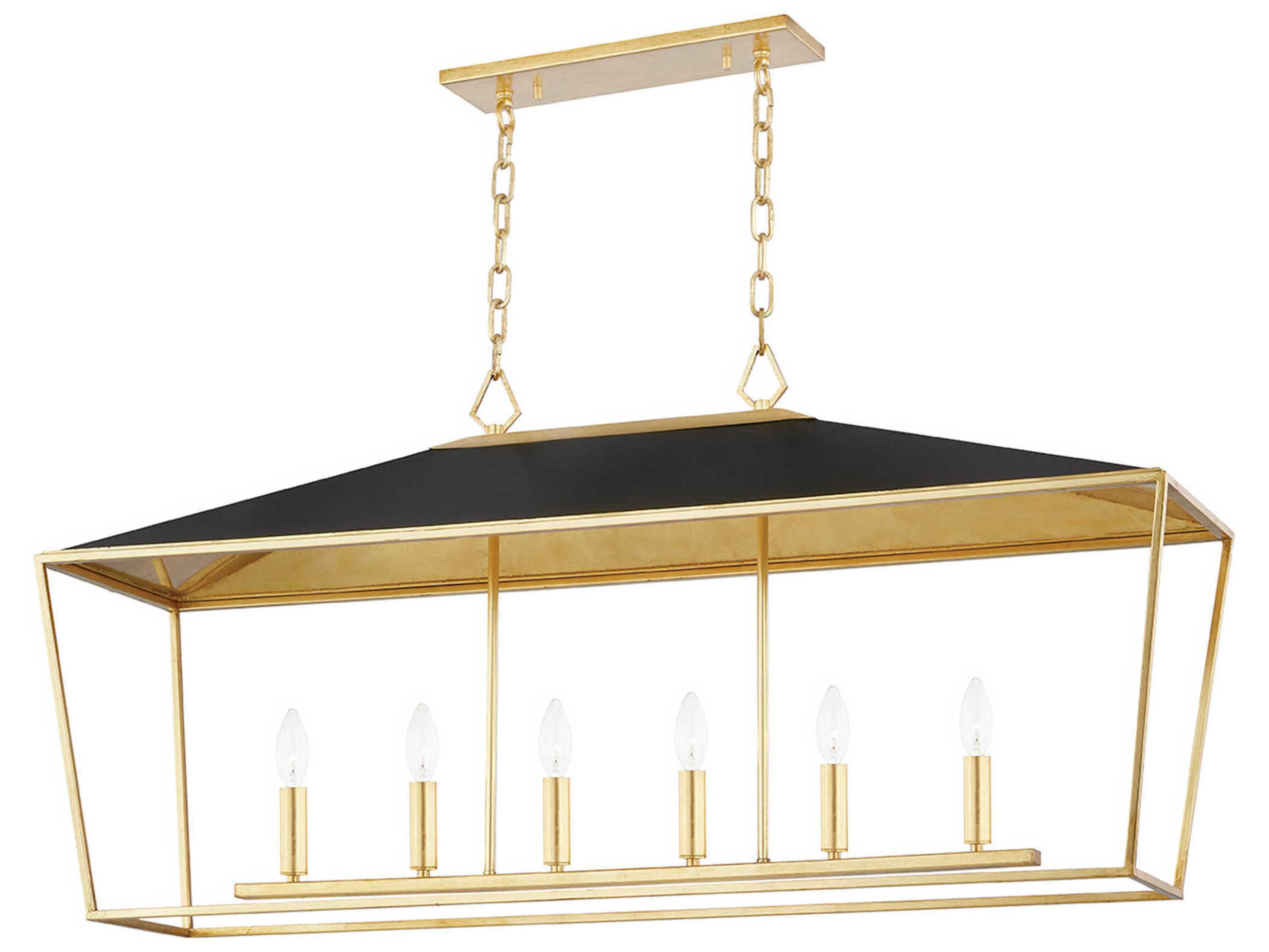Hudson Valley Paxton 6-Light Gold Leaf Black LED Island Pendant
