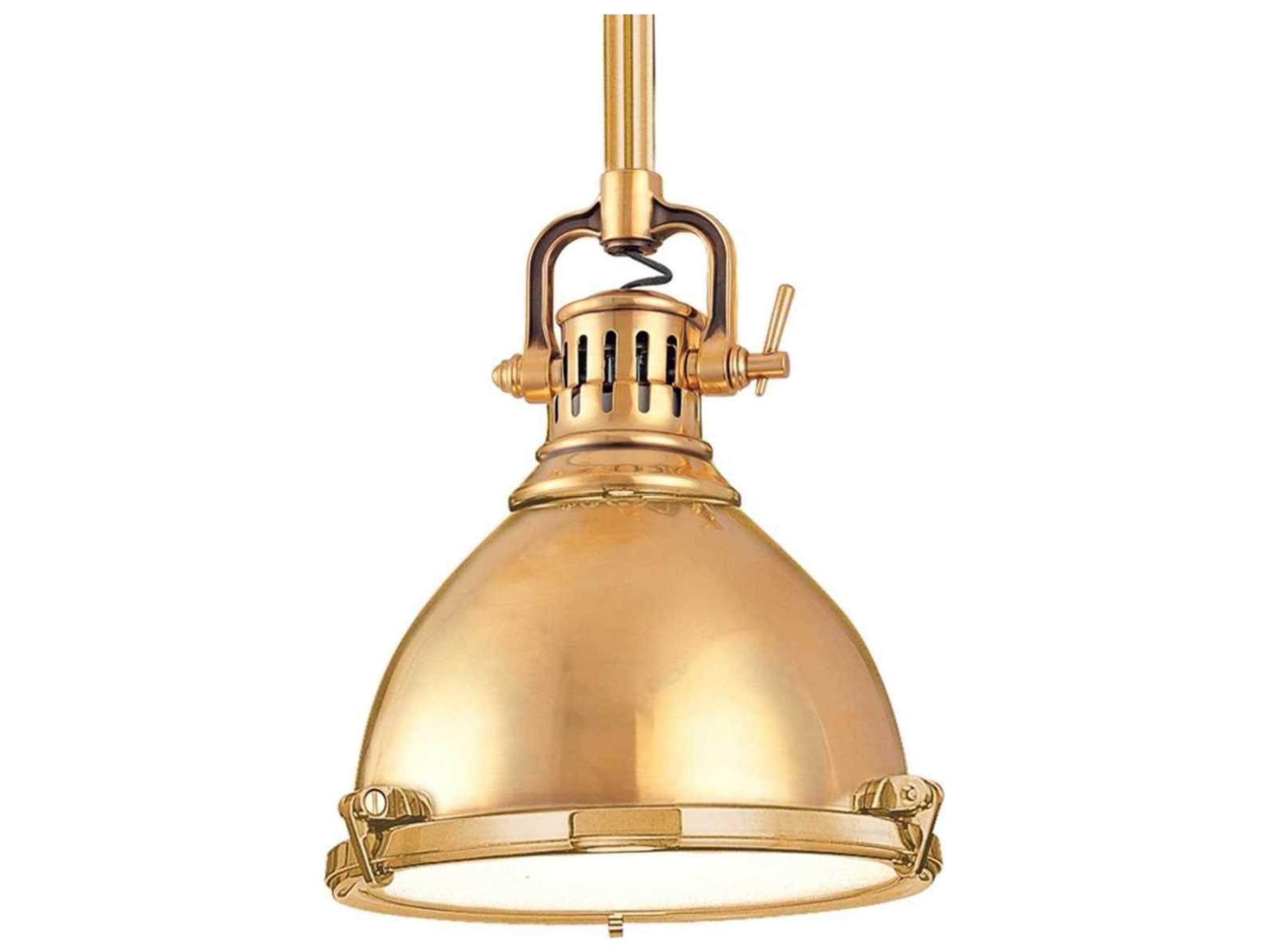 Hudson Valley Pelham 1-Light Aged Brass Glass Mini Pendant