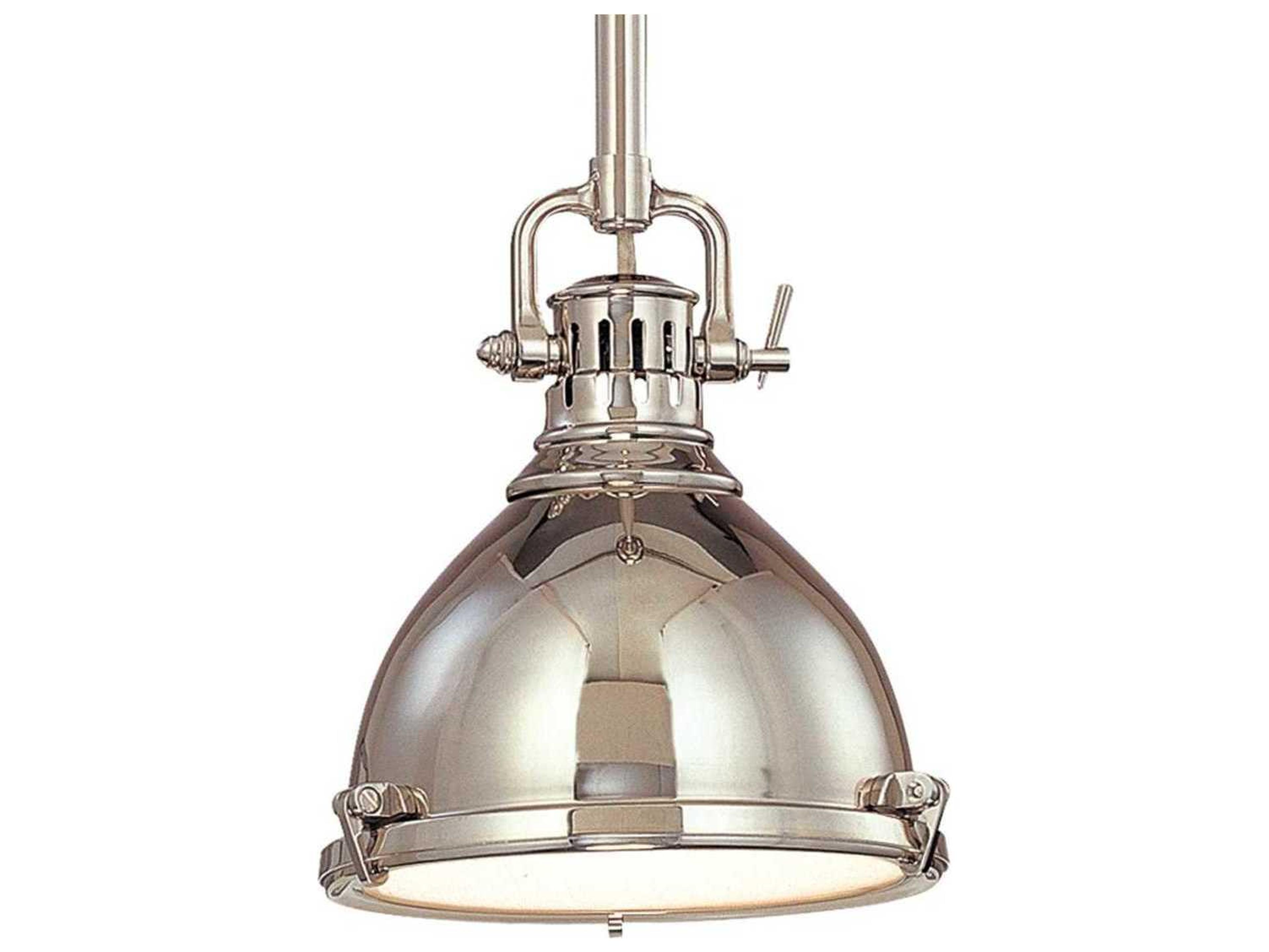 Hudson Valley Pelham 1-Light Polished Nickel Glass Mini Pendant