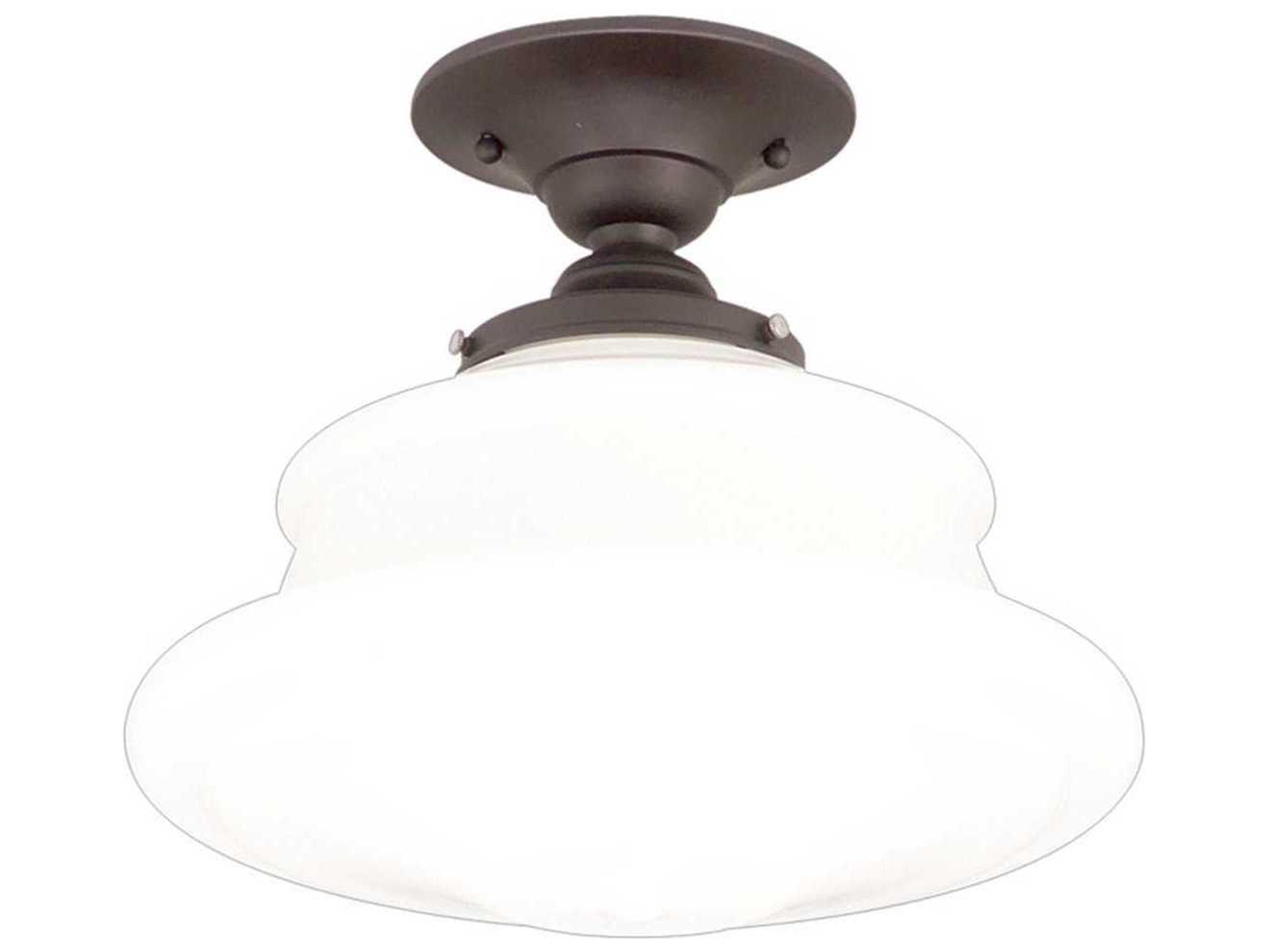 Hudson Valley Petersburg 1-Light Old Bronze Yellow Glass Semi Flush Mount