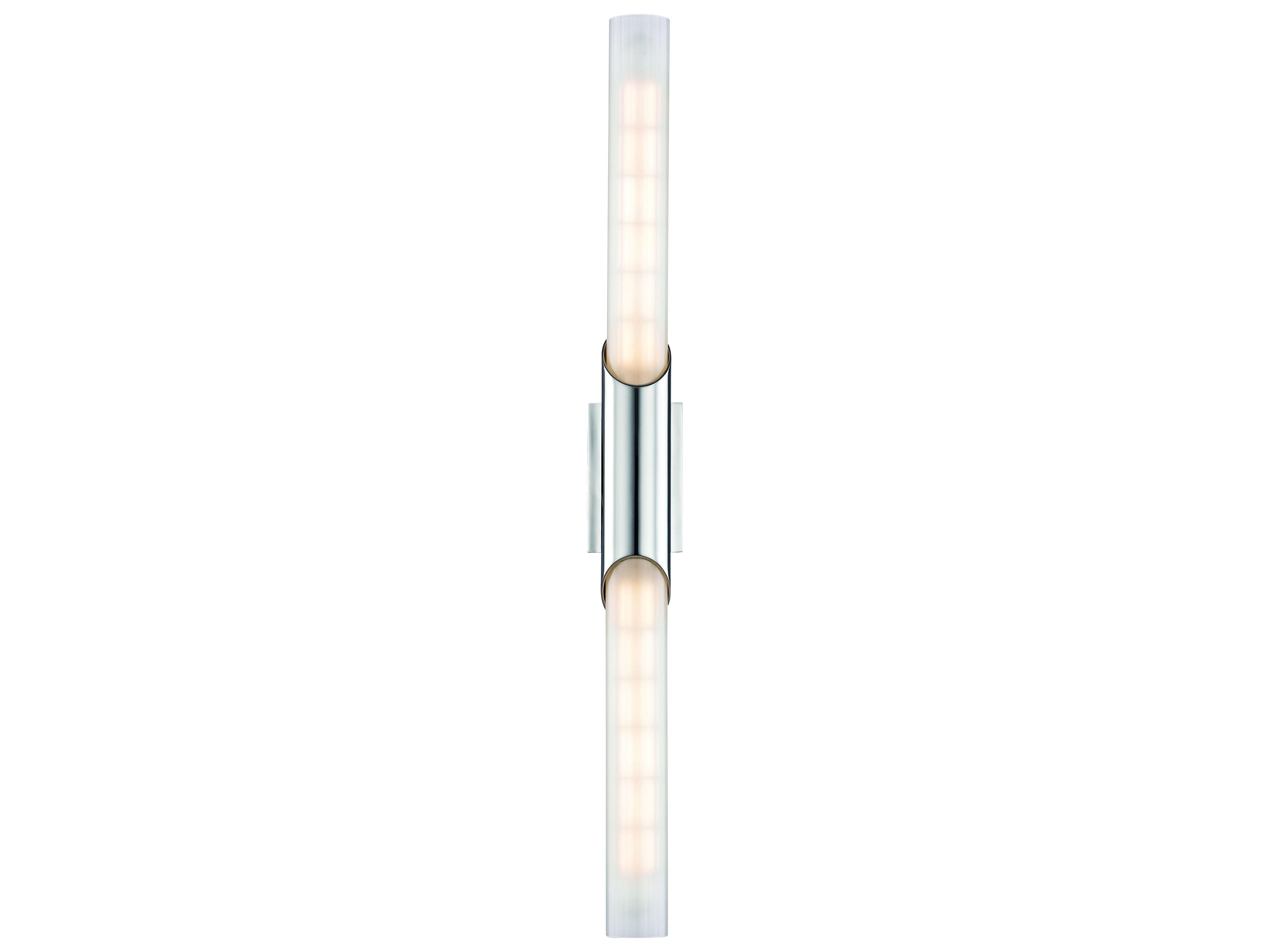 Hudson Valley Pylon 2-Light Polished Chrome White Glass LED Wall Sconce