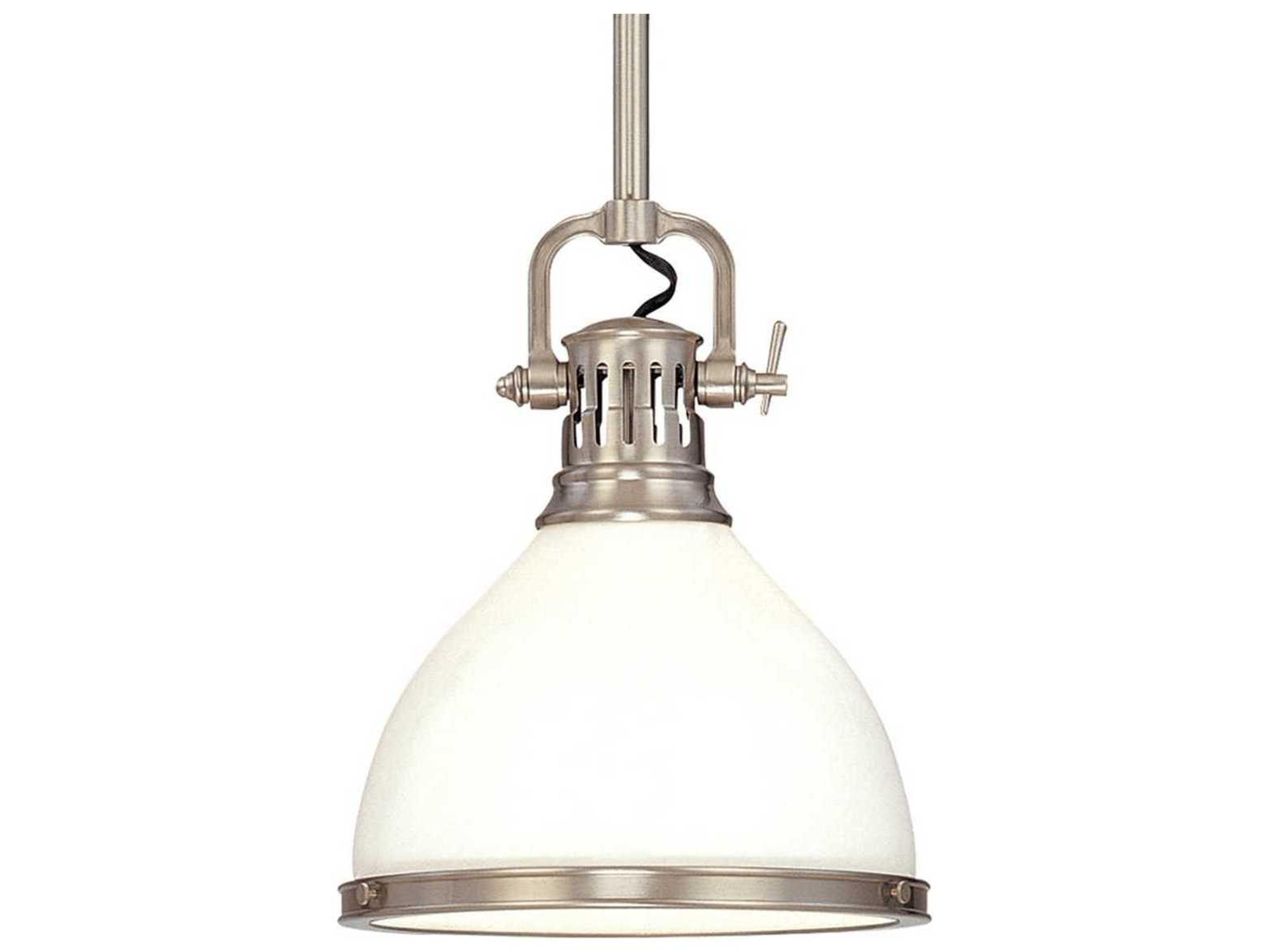 Hudson Valley Randolph 1-Light Satin Nickel Off White Glass Bell Mini Pendant