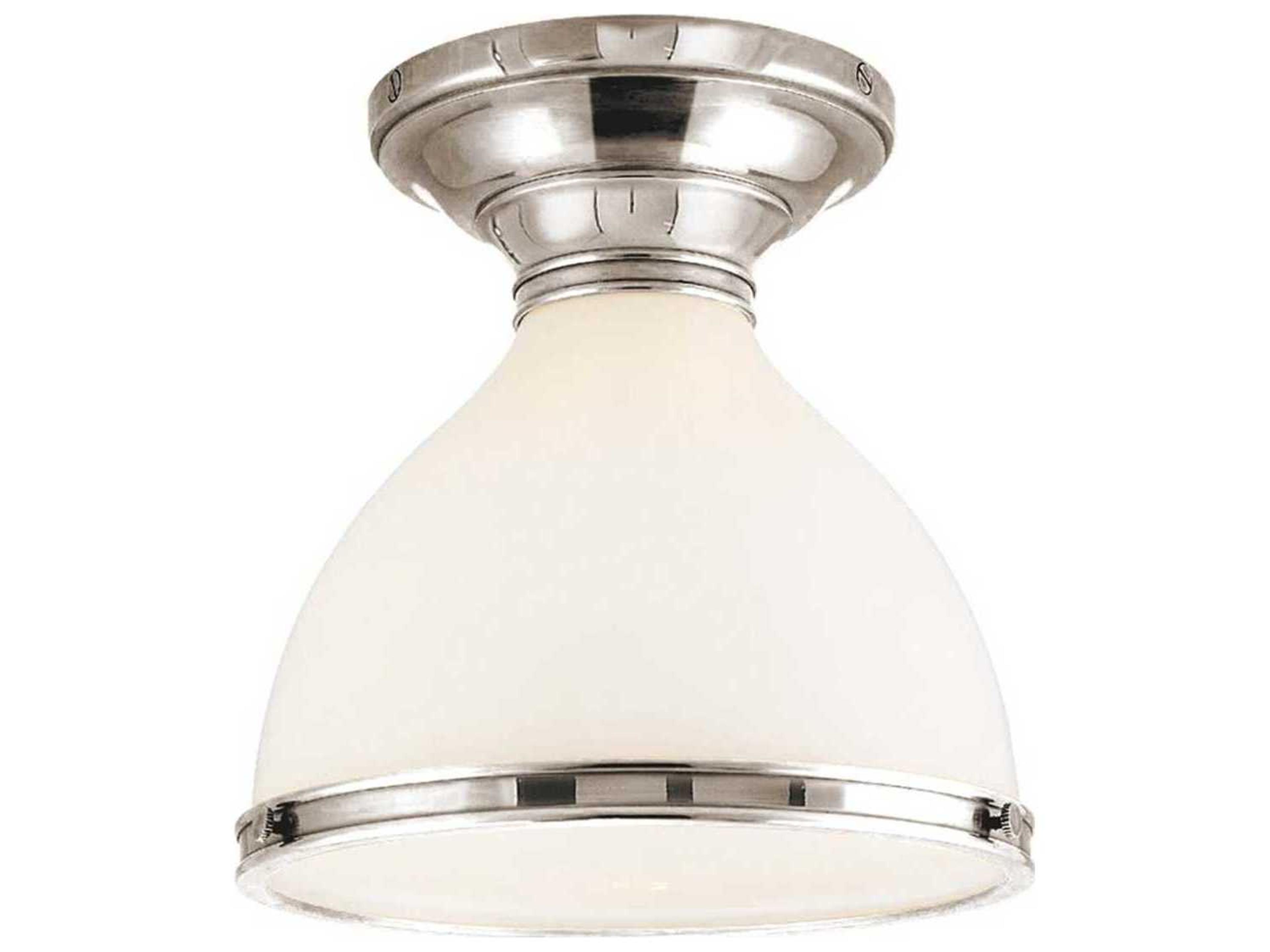 Hudson Valley Randolph 1-Light Polished Nickel Off White Glass Semi Flush Mount