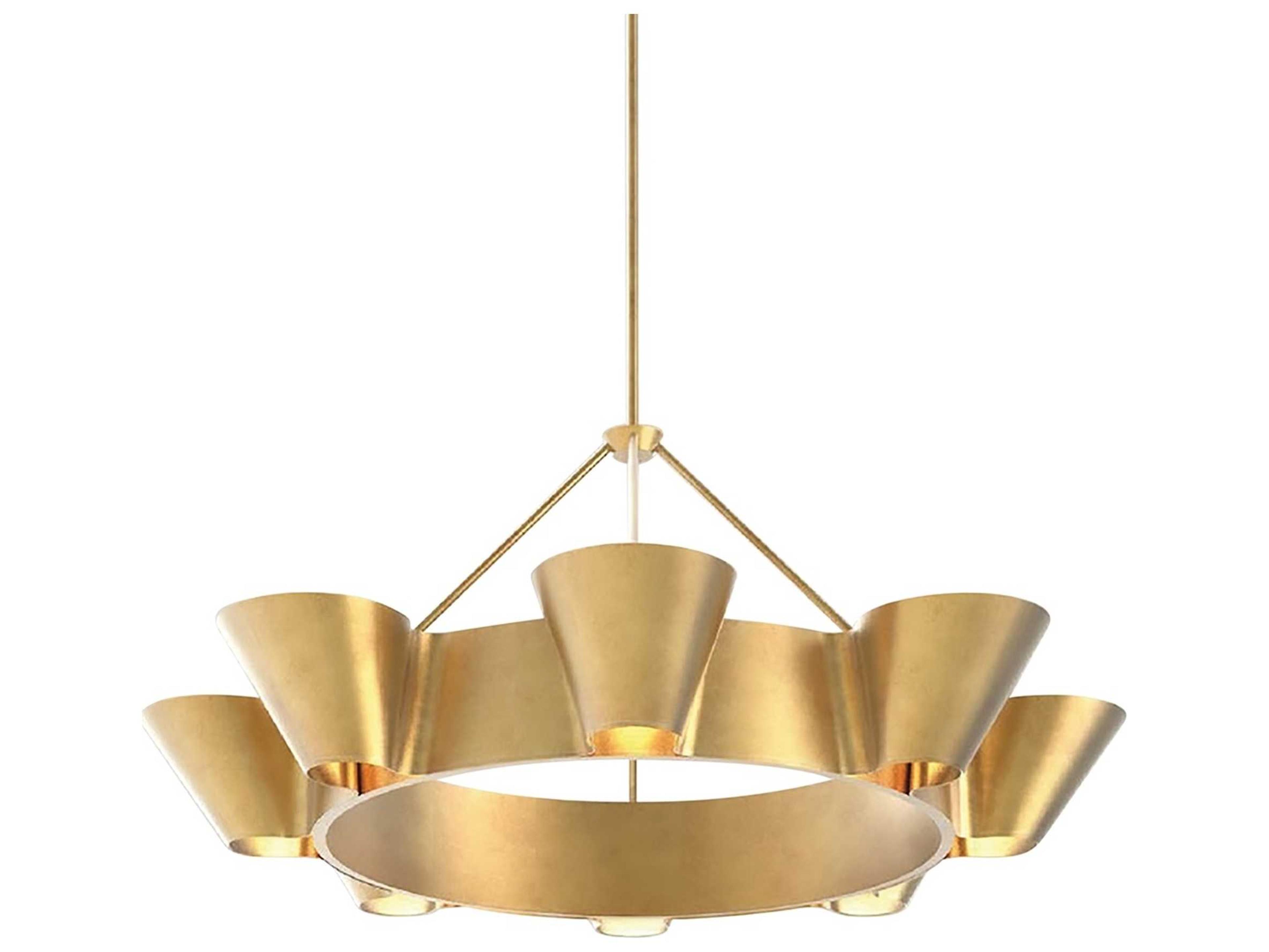 Hudson Valley Reeve 8-Light Vintage Gold Leaf Chandelier