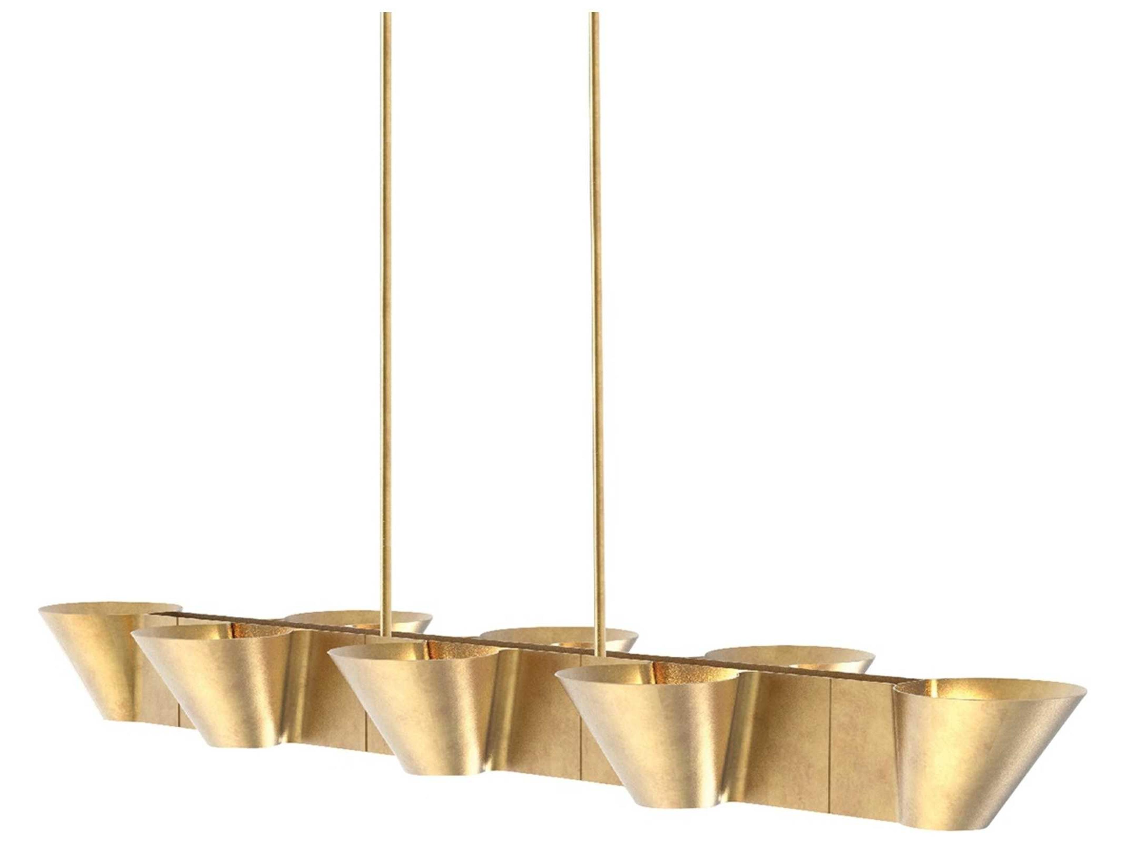 Hudson Valley Reeve 8-Light Vintage Gold Leaf Island Pendant