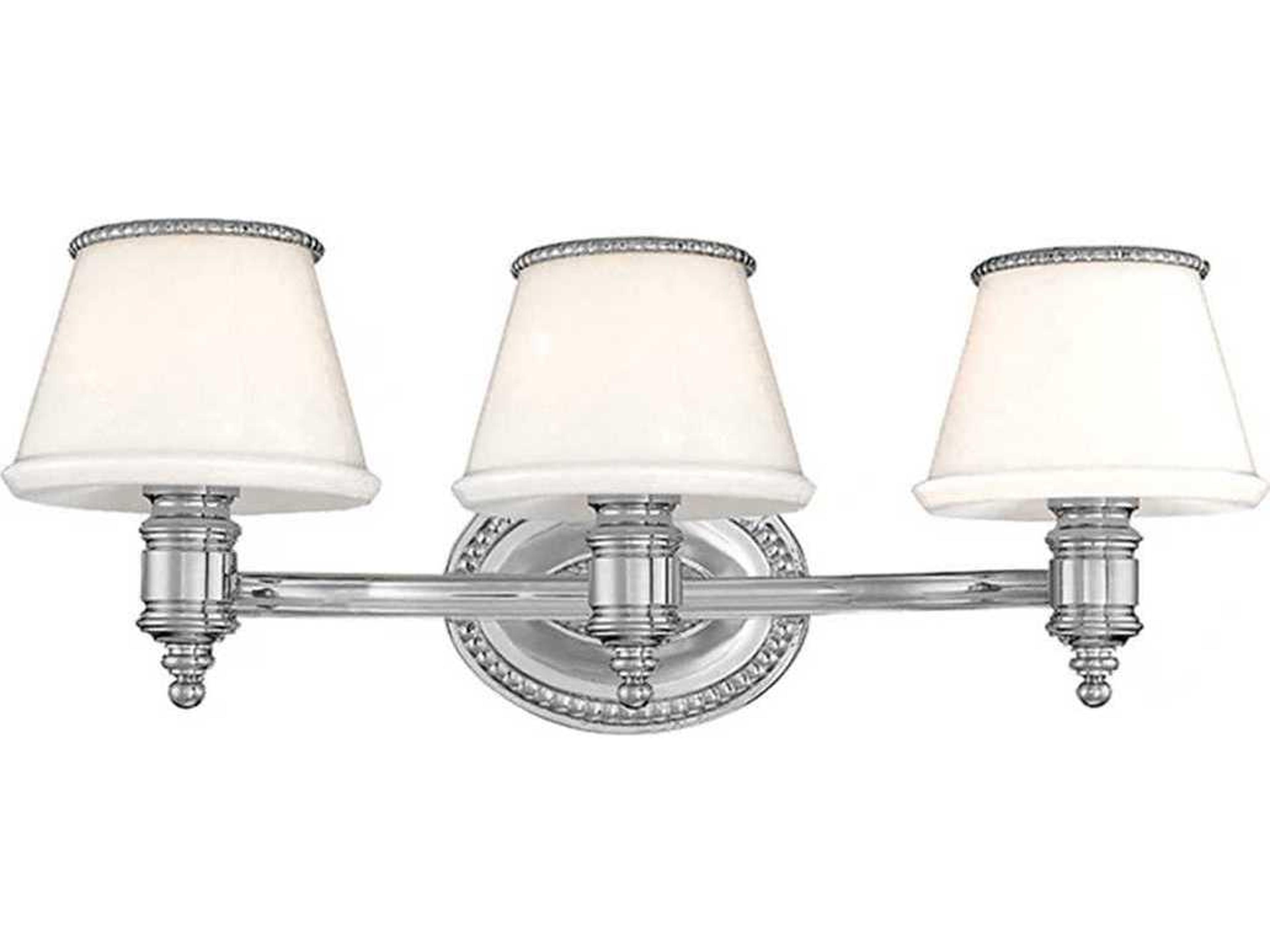 Hudson Valley Richmond 3-Light Polished Nickel Off White Glass Vanity Light