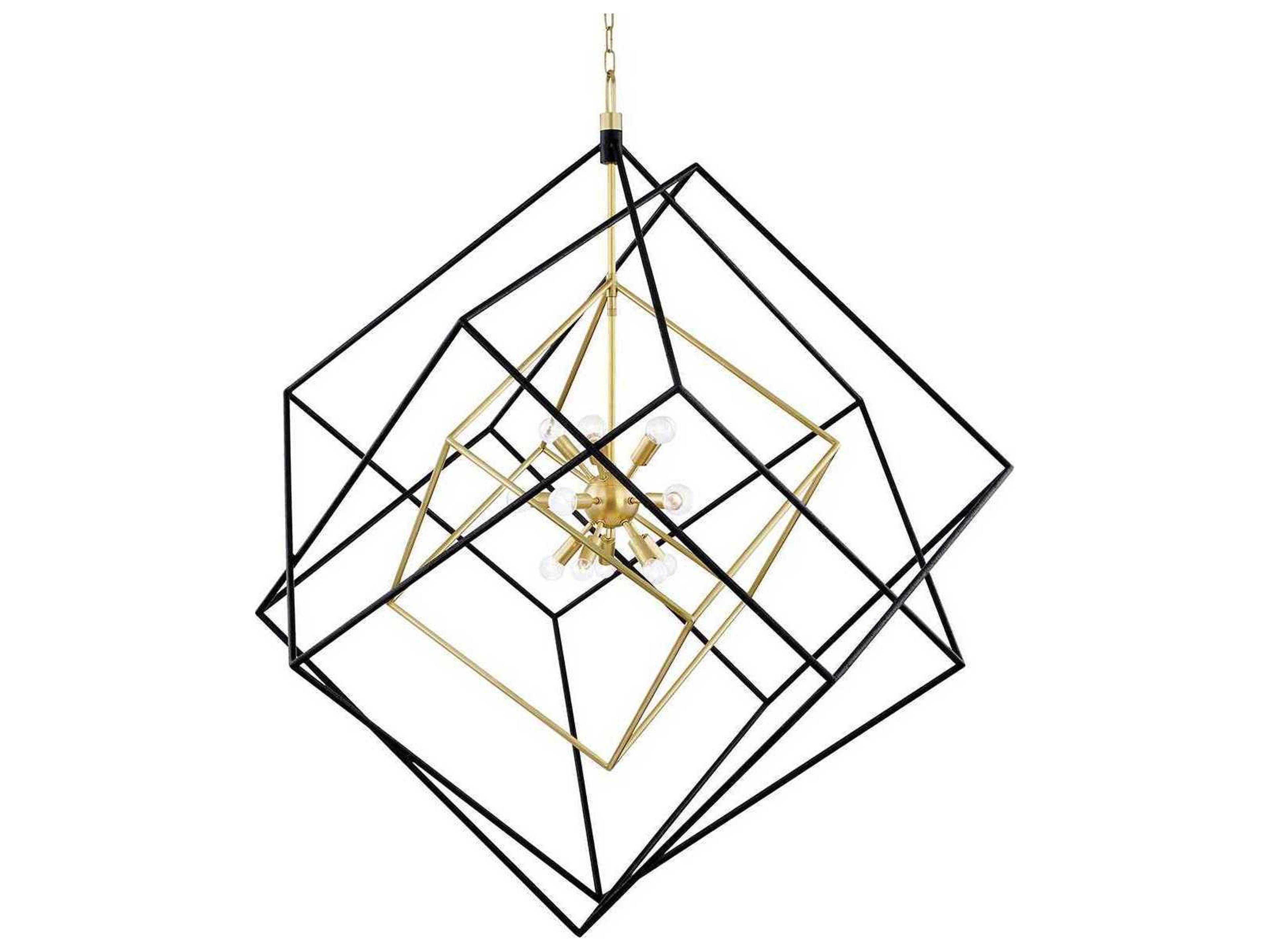 Hudson Valley Roundout 15-Light Aged Brass Black Pendant