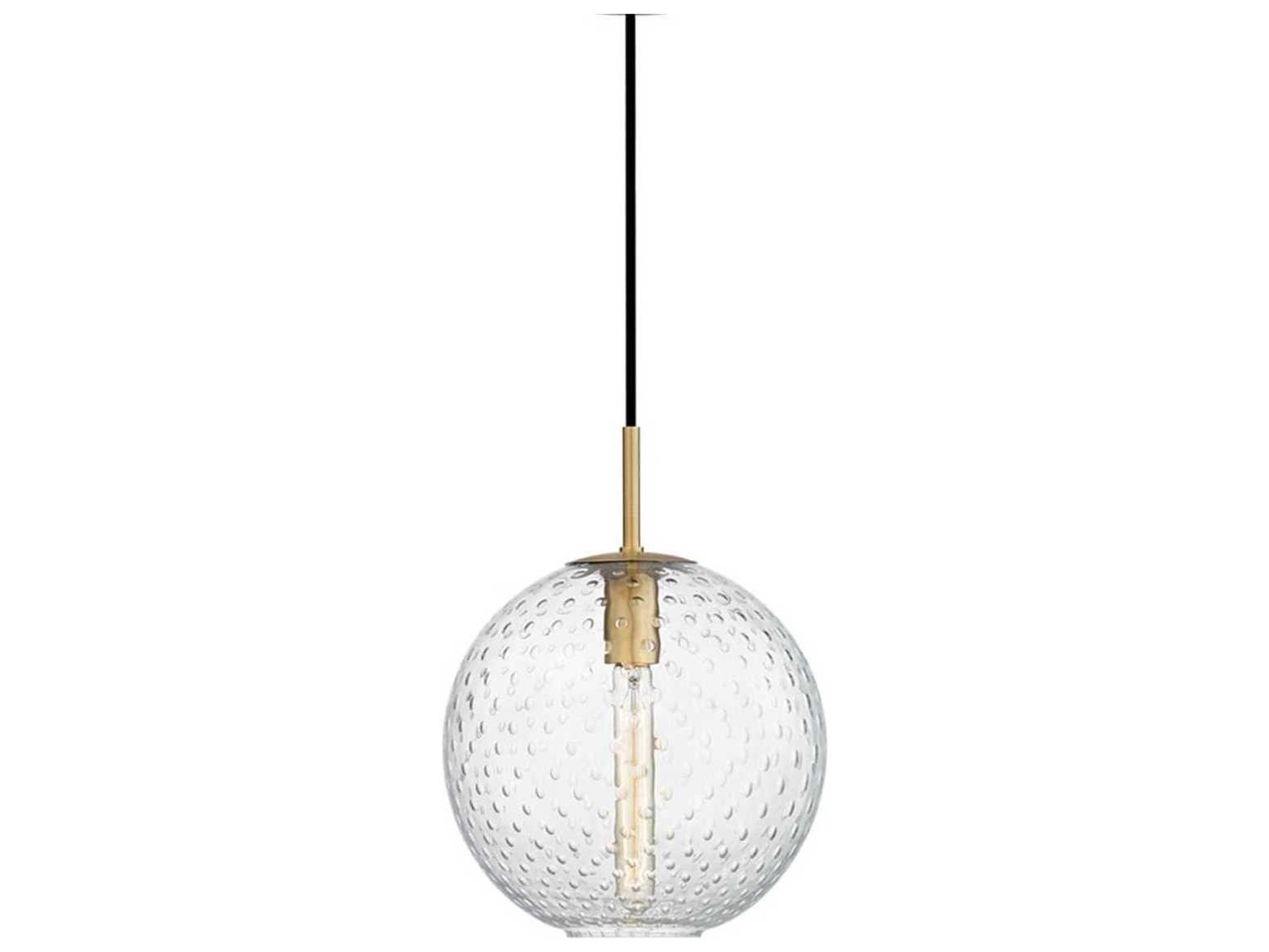 Hudson Valley Rousseau 1-Light Aged Brass Clear Glass Mini Pendant
