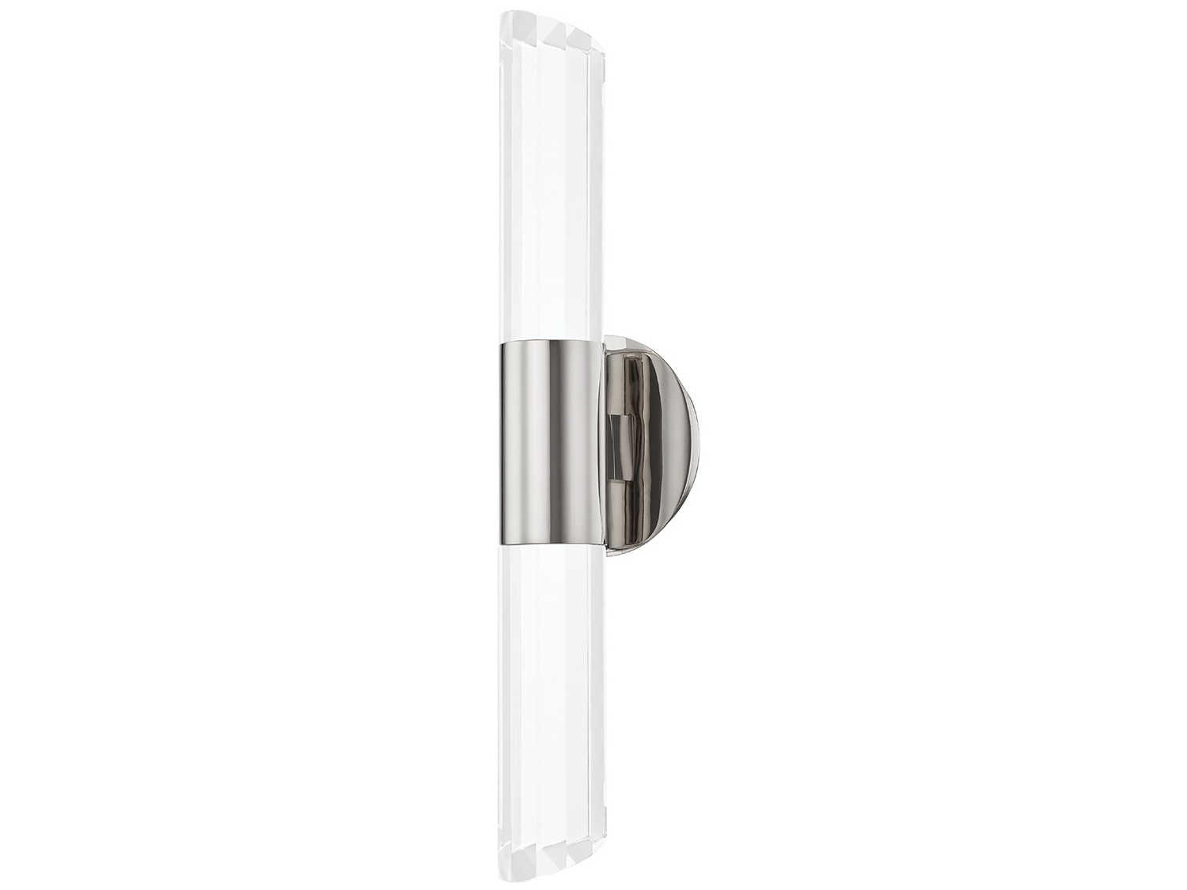 Hudson Valley Rowe 2-Light Polished Nickel Crystal LED Wall Sconce