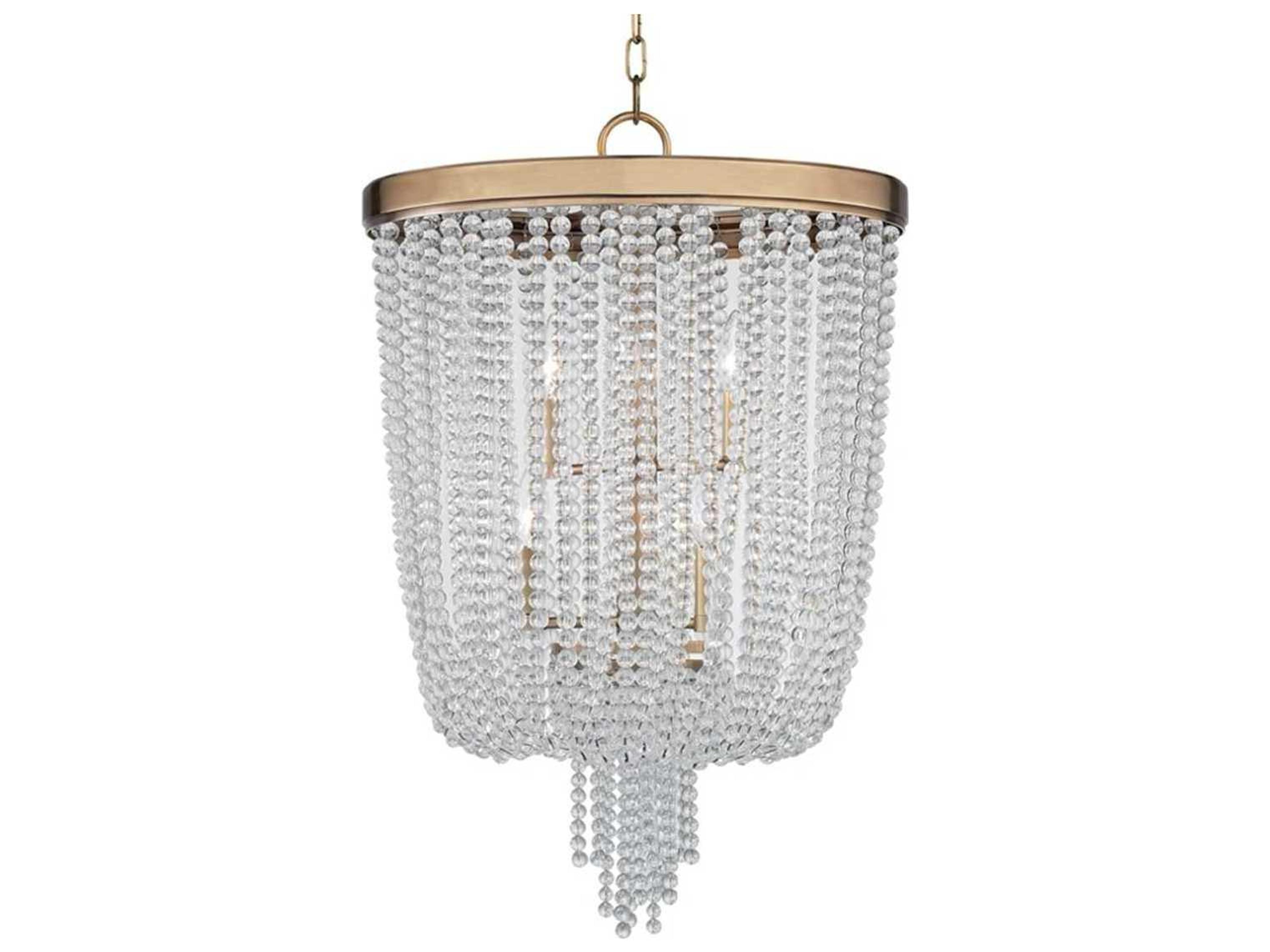 Hudson Valley Royalton 8-Light Aged Brass Clear Crystal Candelabra Empire Chandelier