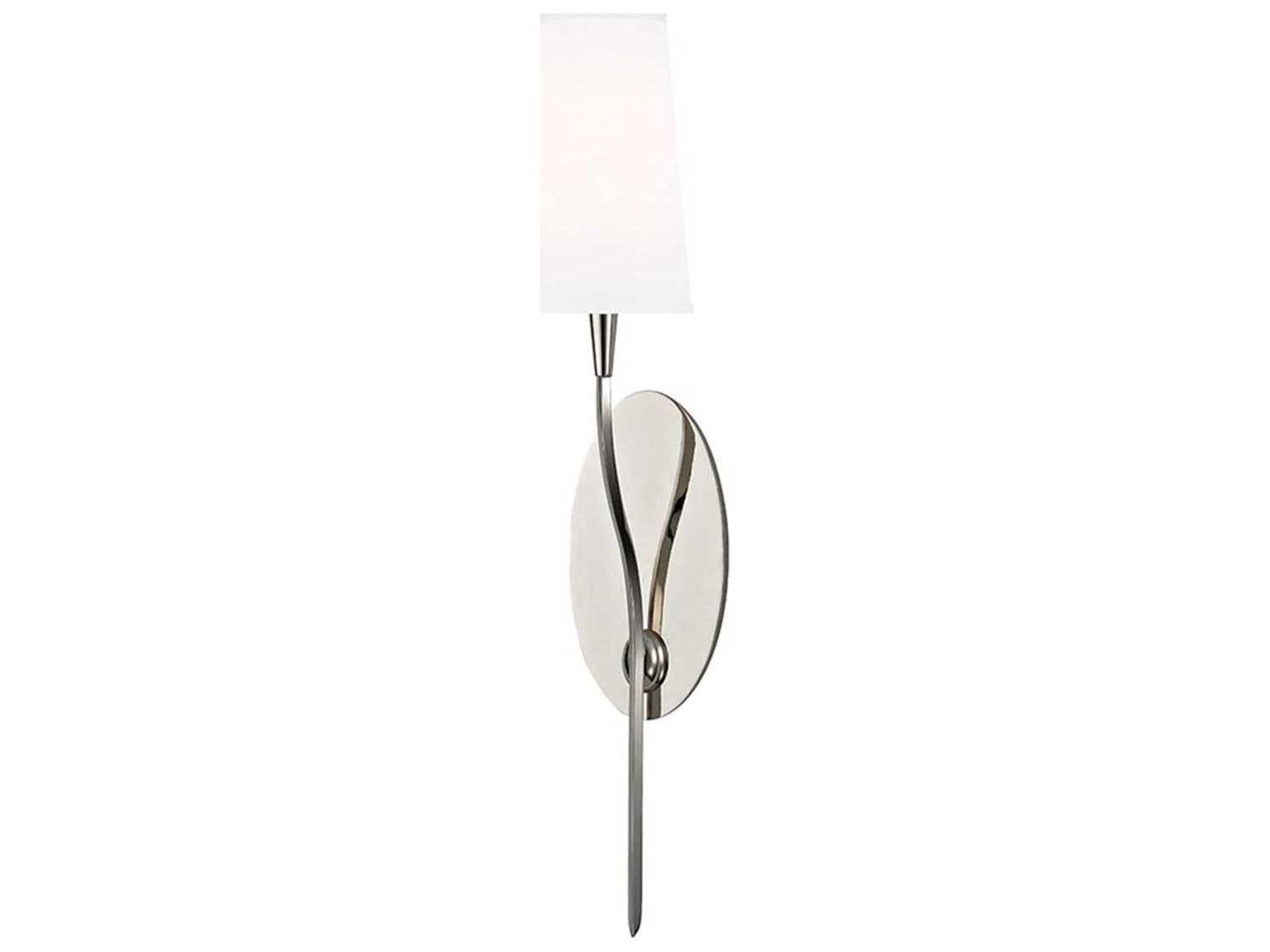 Hudson Valley Rutland 1-Light Polished Nickel White Wall Sconce