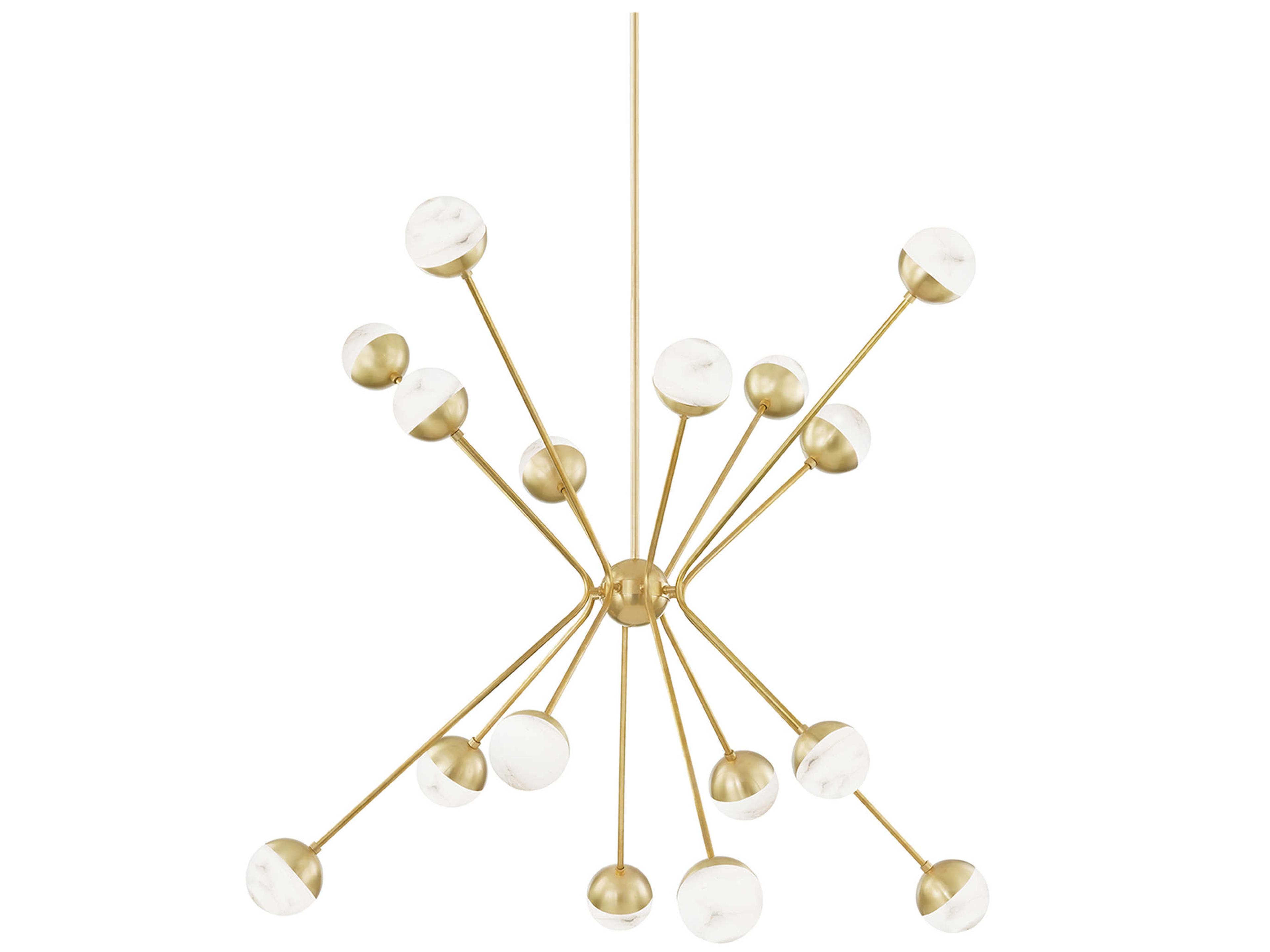 Hudson Valley Saratoga 16-Light6-Light Aged Brass Glass LED Bowl Globe Linear Chandelier