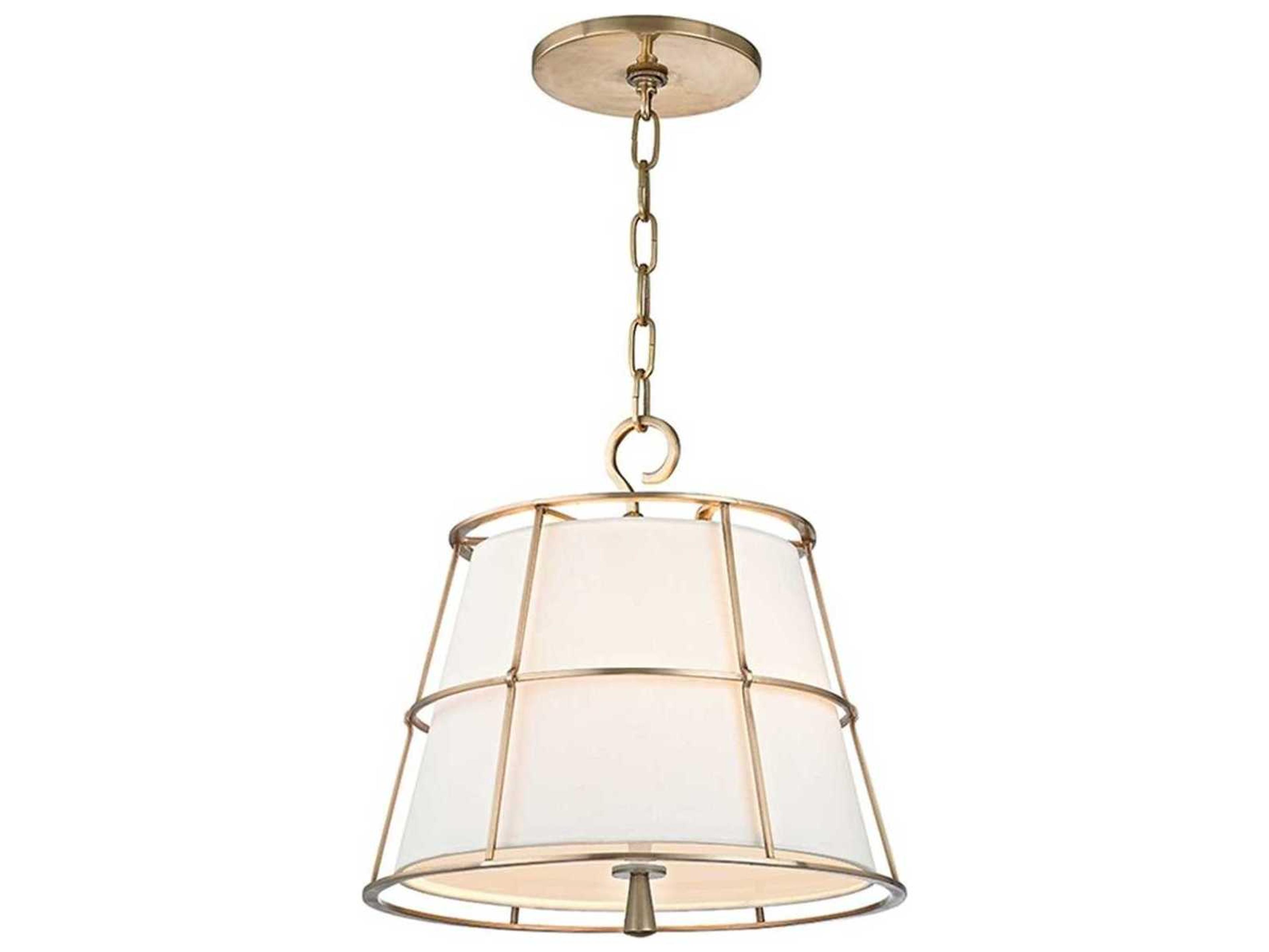 Hudson Valley Savona 2-Light Aged Brass Off White Empire Pendant