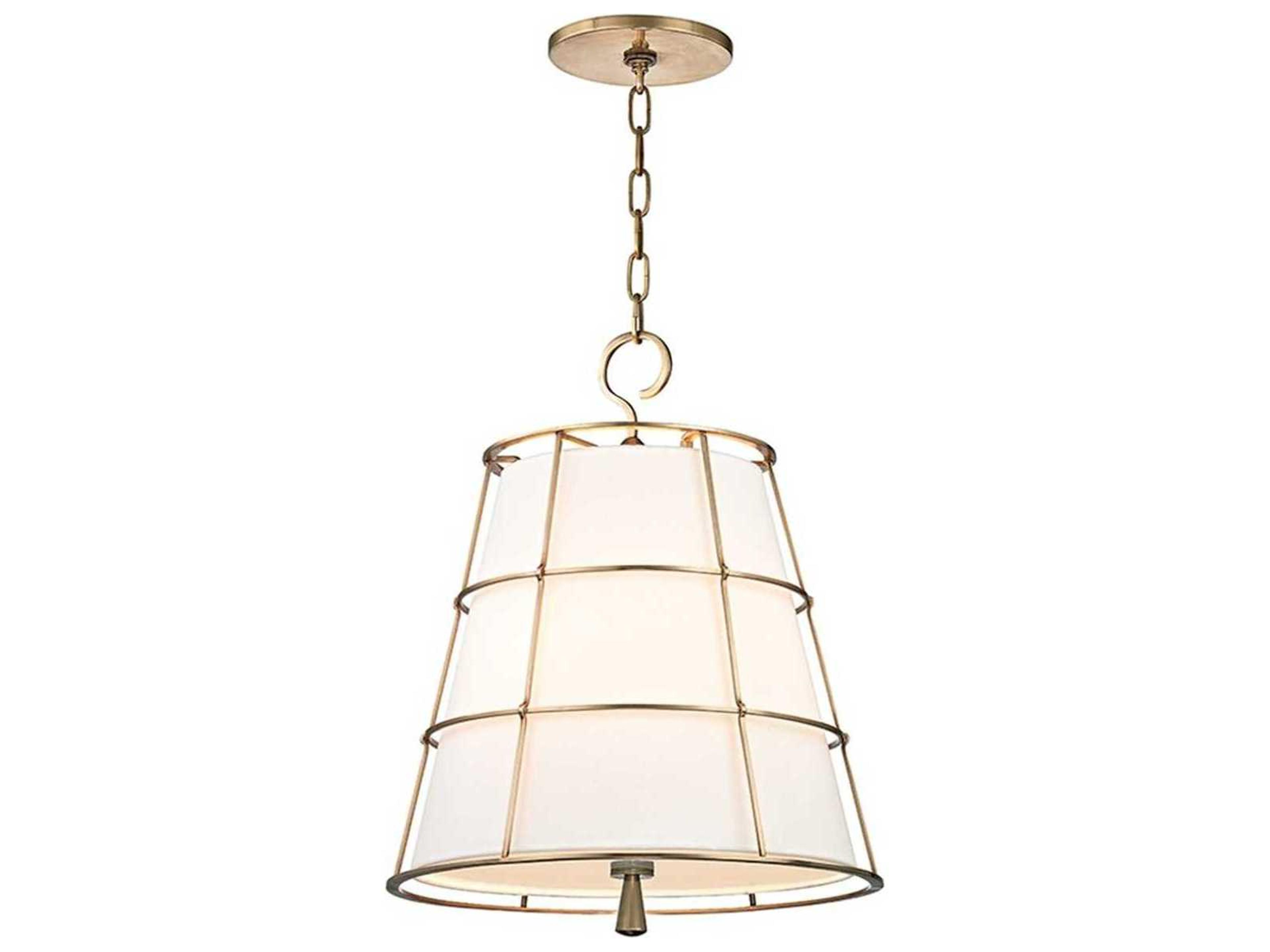 Hudson Valley Savona 3-Light Aged Brass Off White Empire Pendant