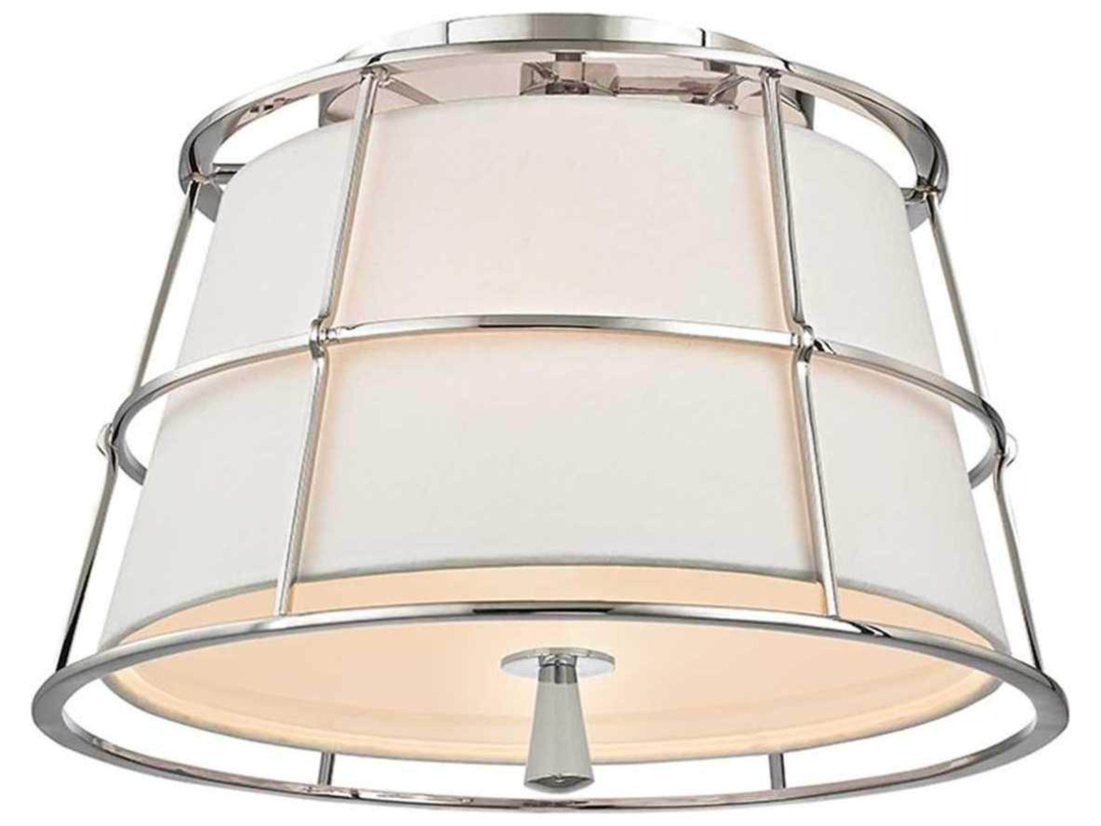 Hudson Valley Savona 2-Light Polished Nickel White Empire Semi Flush Mount