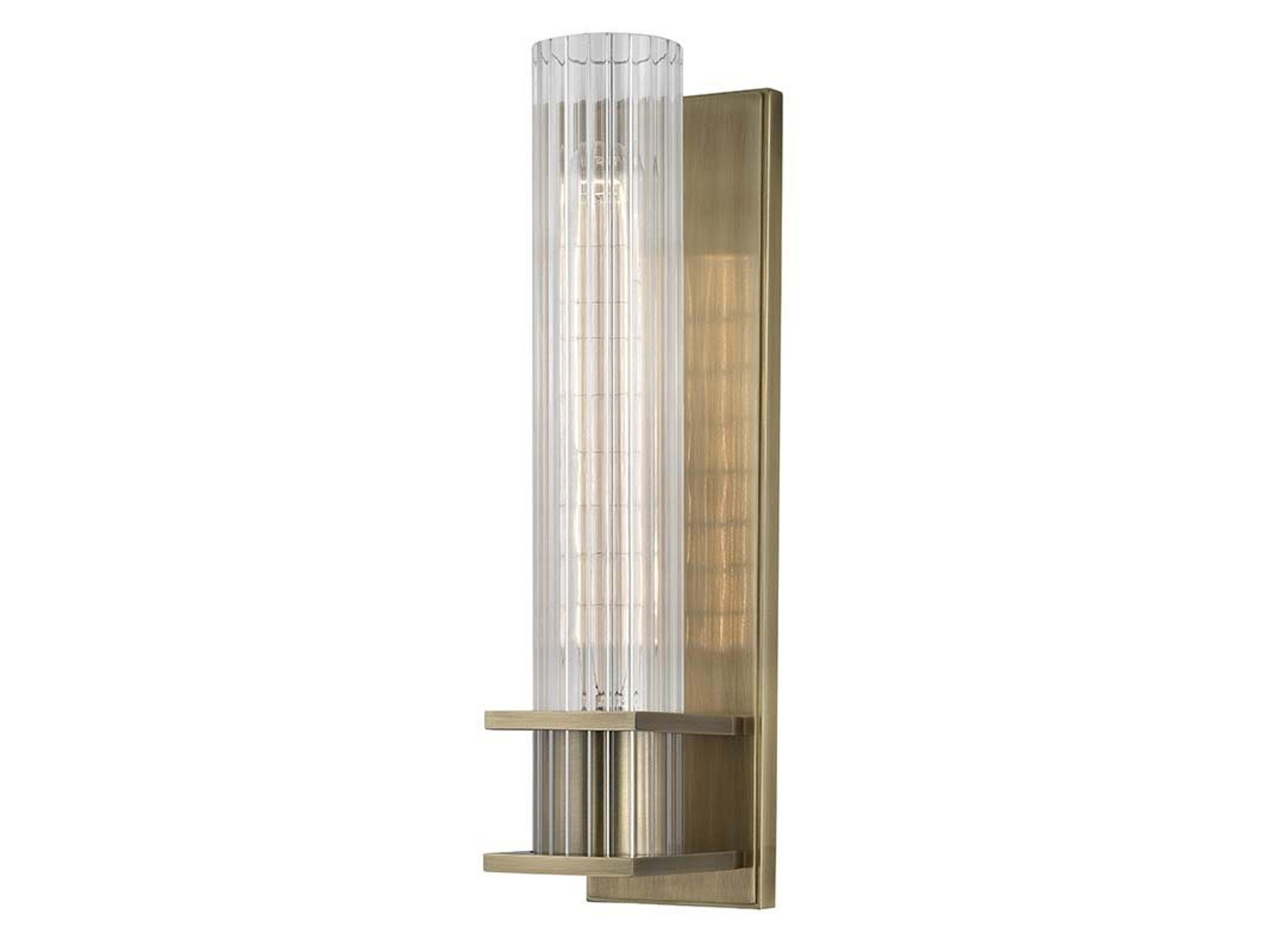 Hudson Valley Sperry 1-Light Aged Brass Clear Glass Wall Sconce