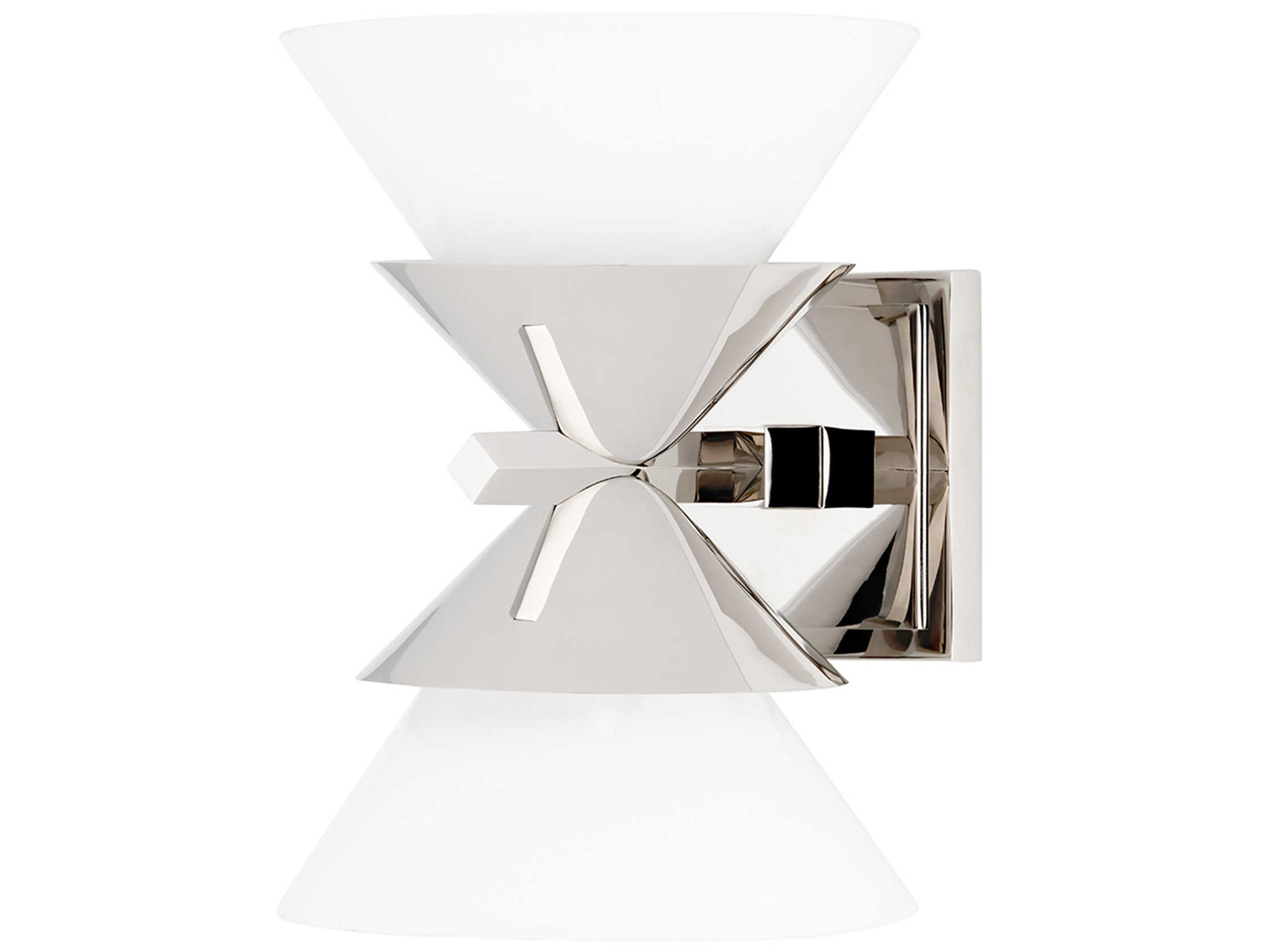 Hudson Valley Stillwell 2-Light Polished Nickel Glass Wall Sconce