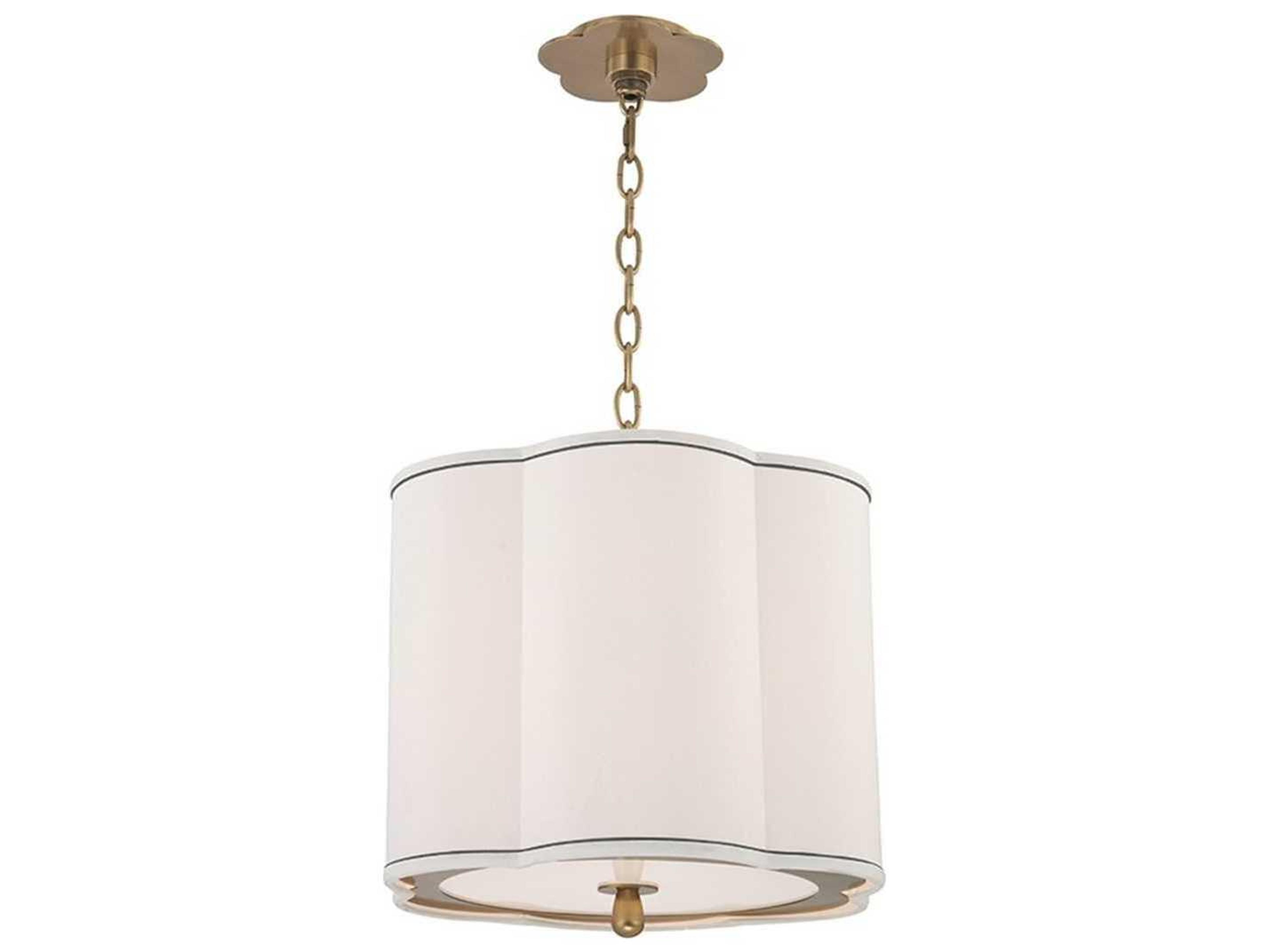 Hudson Valley Sweeny 3-Light Aged Brass White Pendant