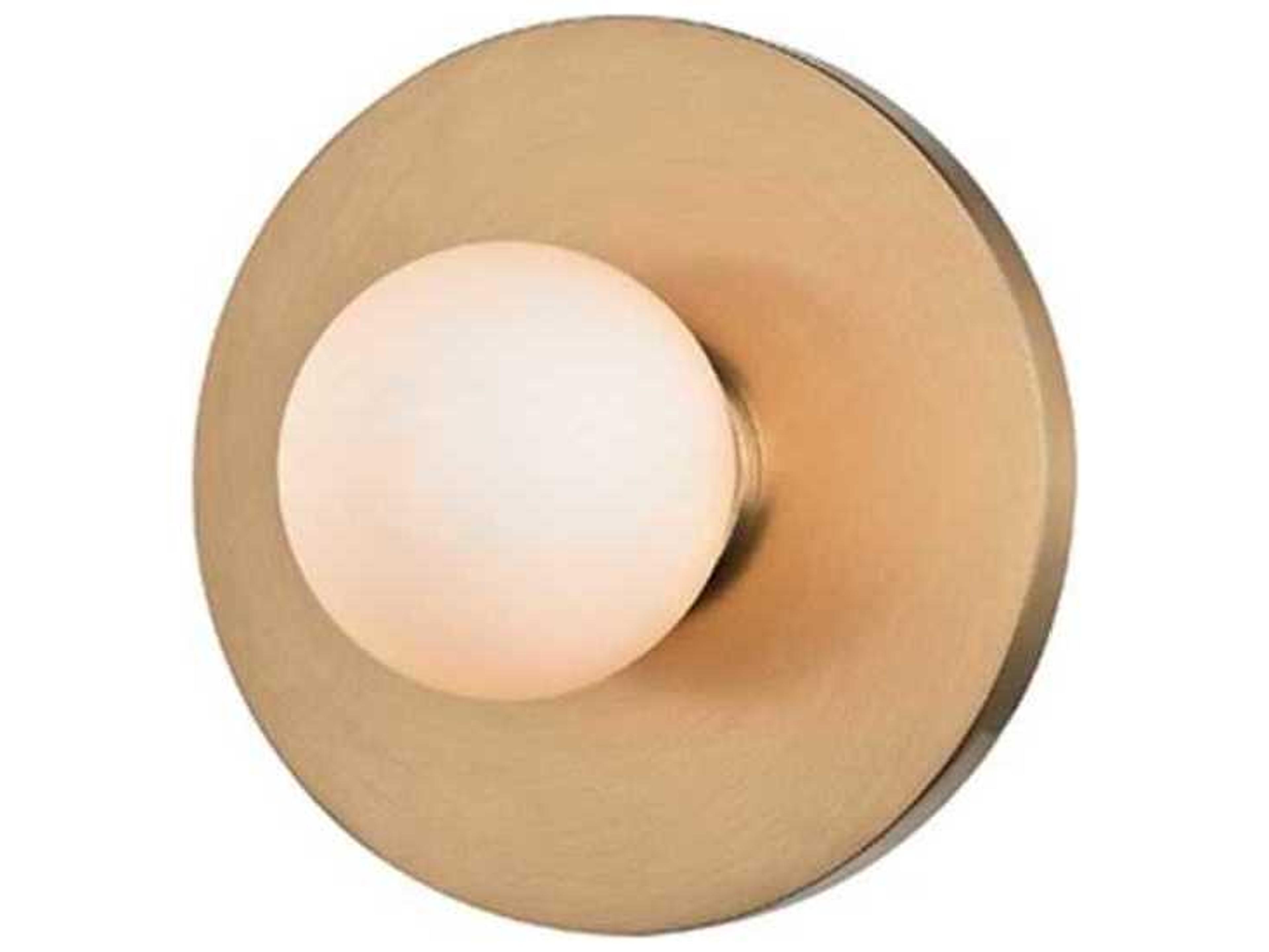 Hudson Valley Taft 1-Light Aged Brass Off White Glass LED Wall Sconce