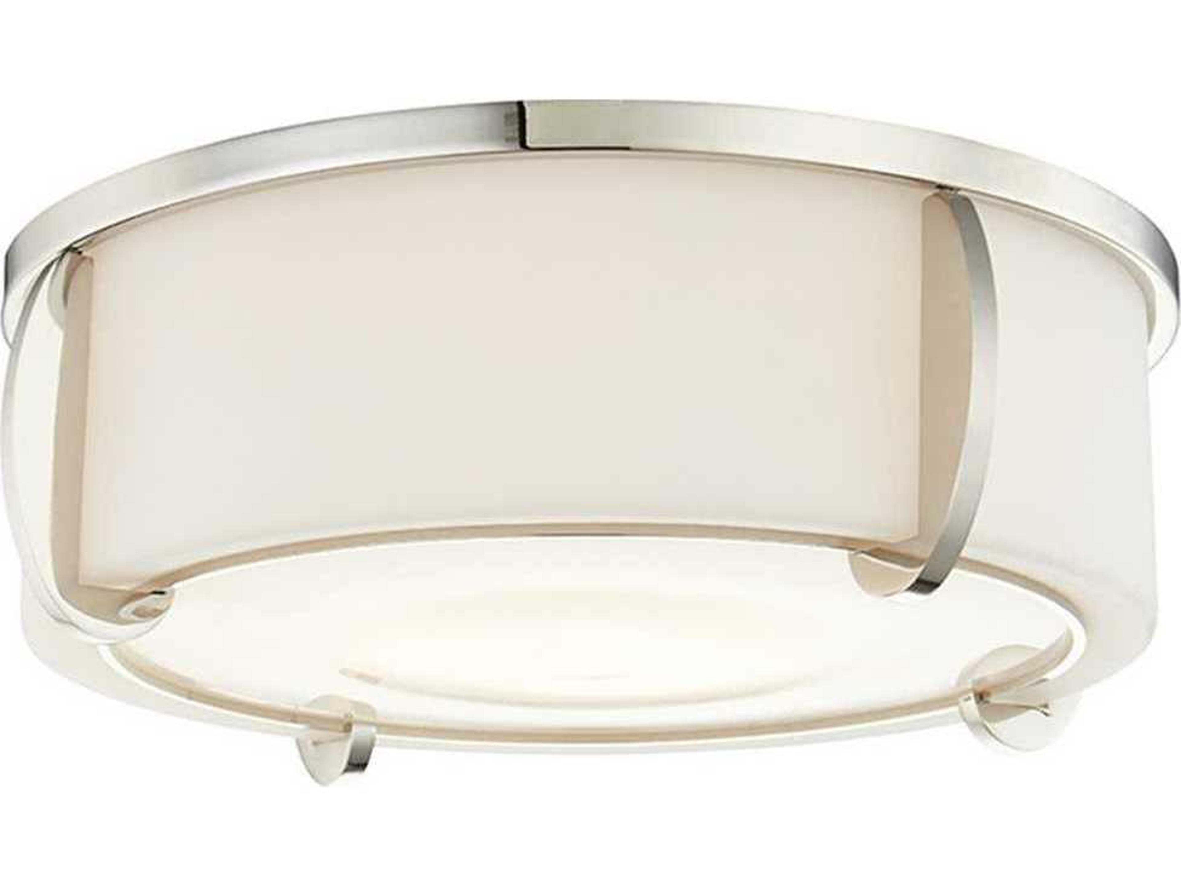 Hudson Valley Talon 3-Light Polished Nickel Yellow Glass Drum Flush Mount