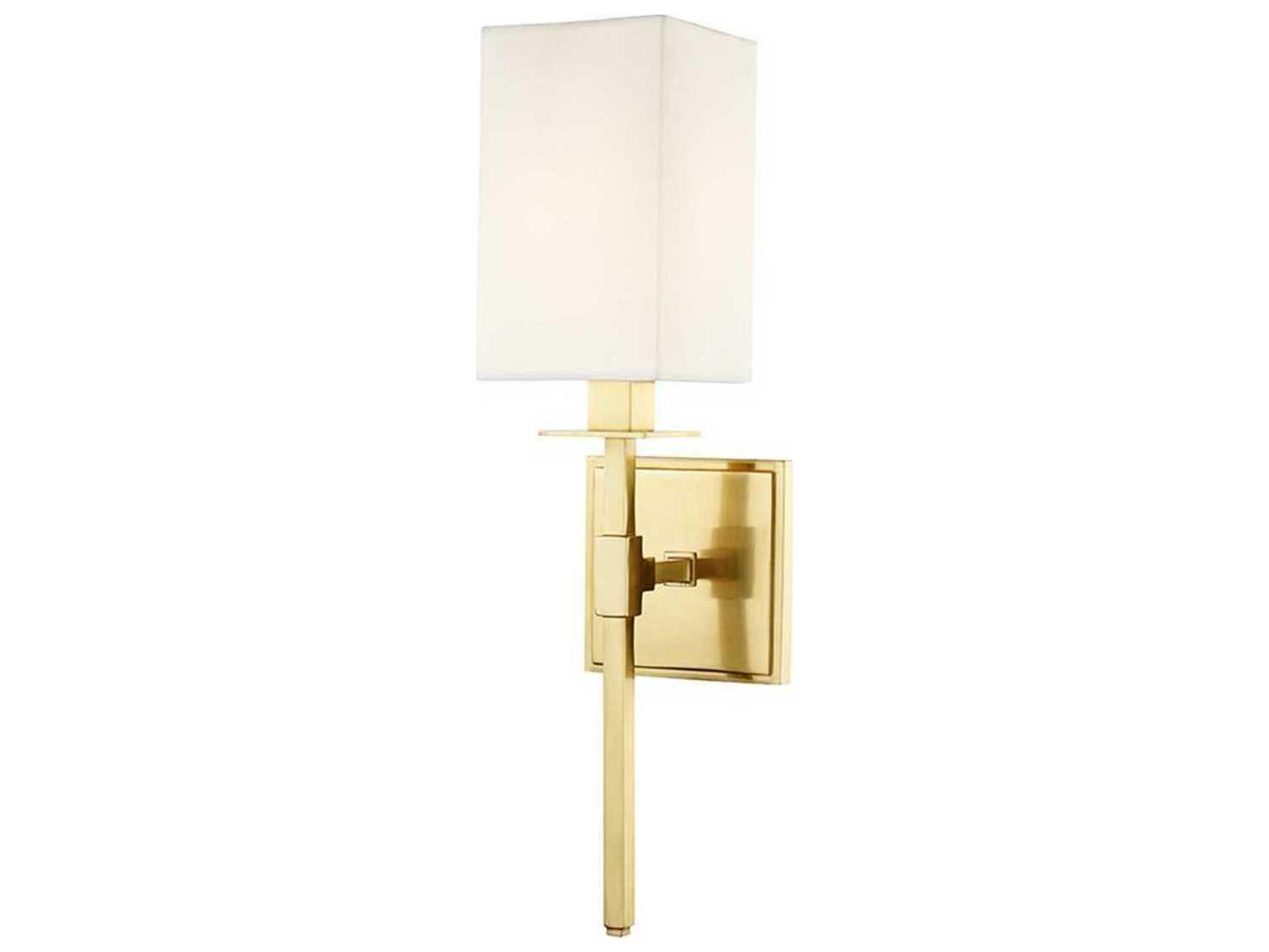 Hudson Valley Taunton 1-Light Aged Brass Off White Wall Sconce