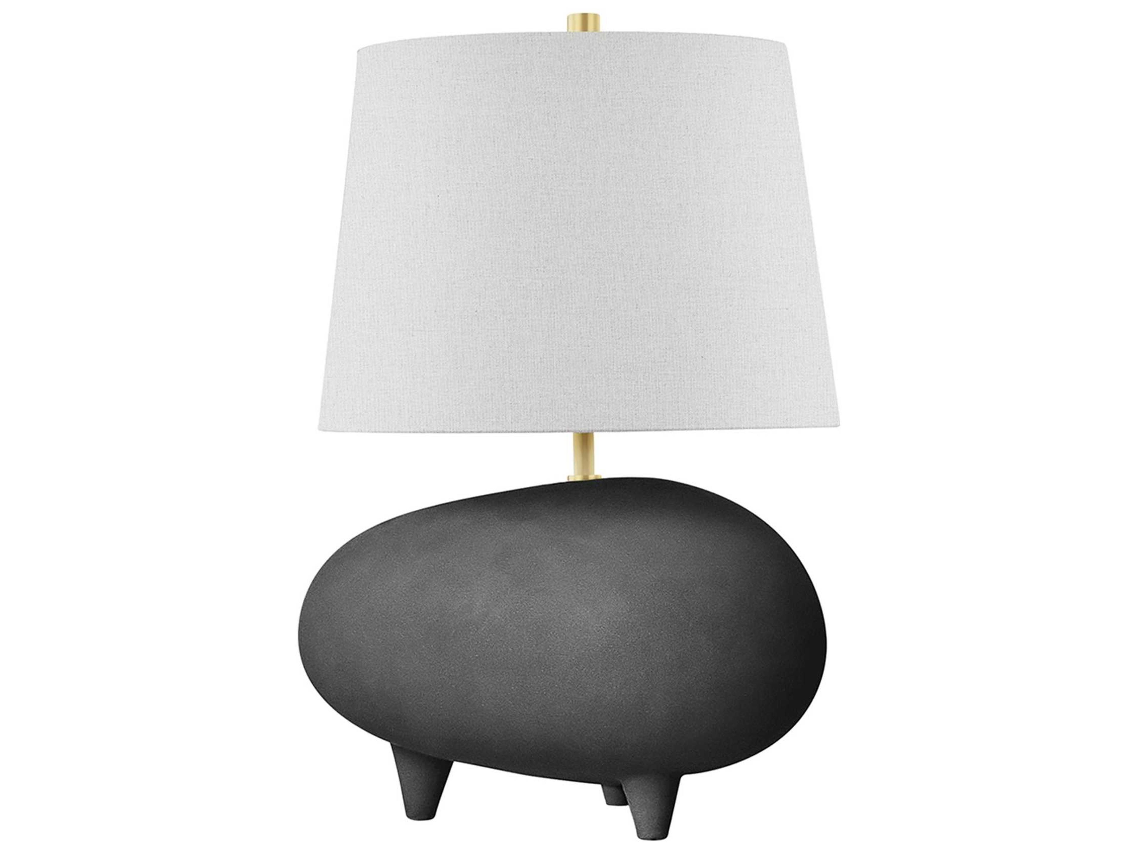Hudson Valley Tiptoe Aged Brass Matte Black Charcoal Gray Table Lamp