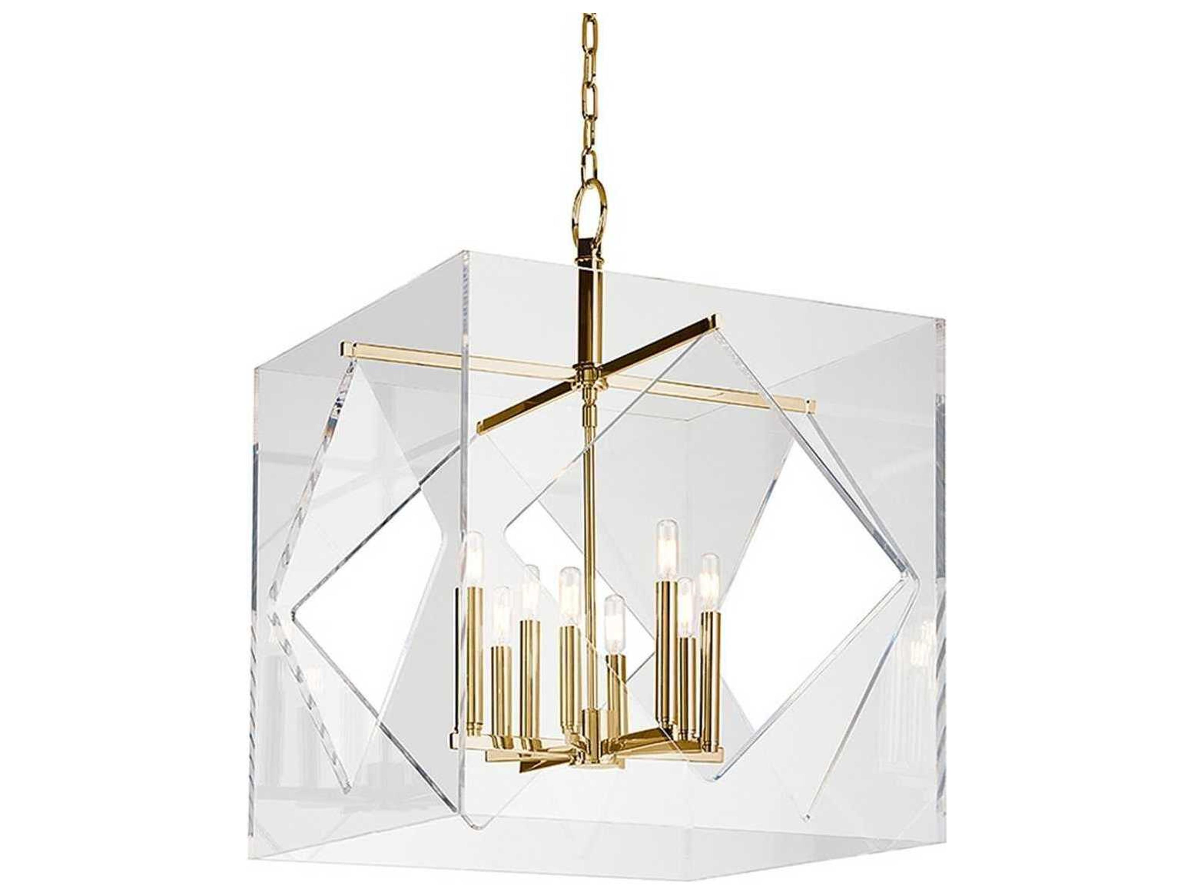 Hudson Valley Travis 8-Light Aged Brass Clear Candelabra Chandelier