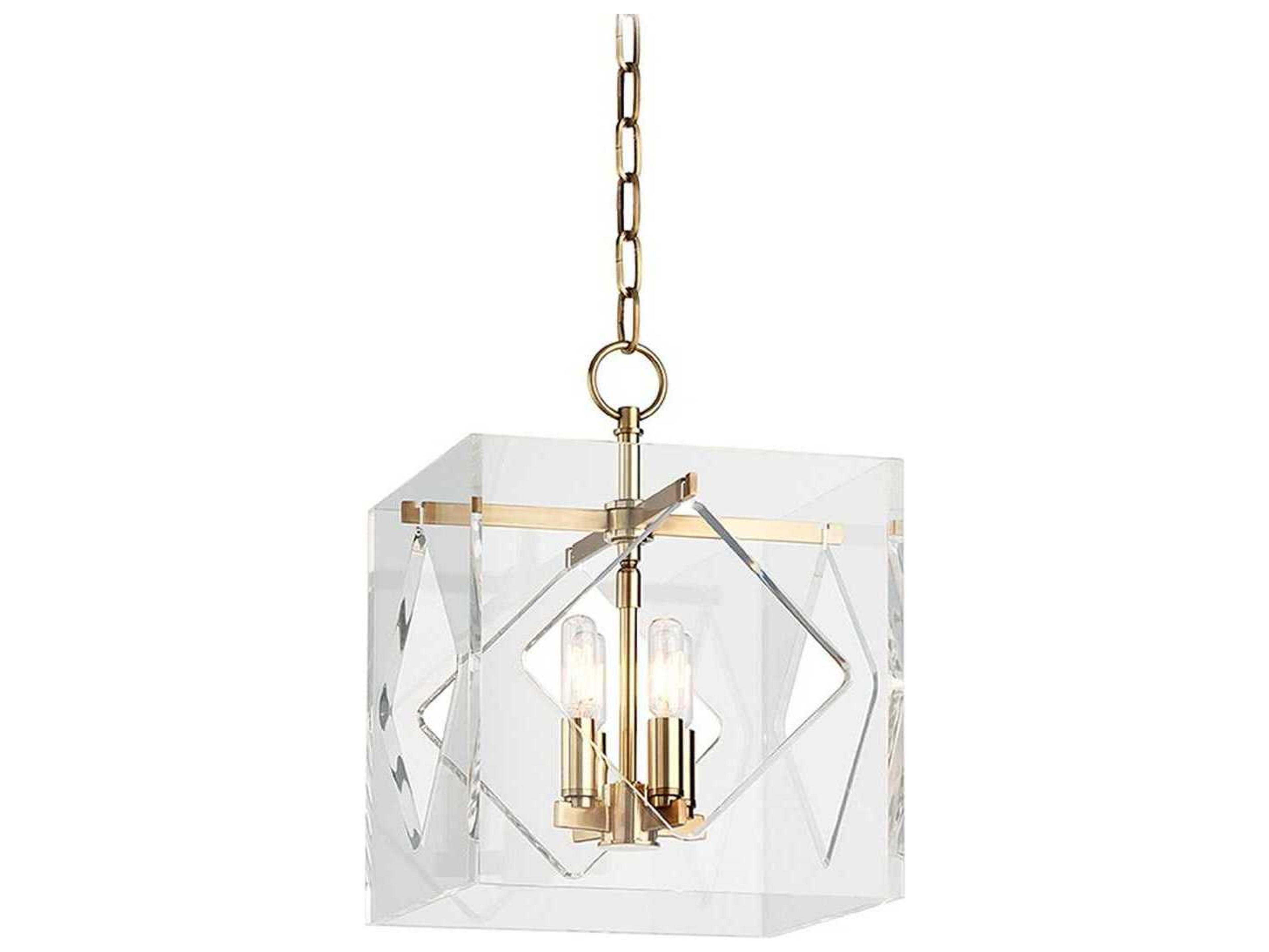 Hudson Valley Travis 4-Light Aged Brass Clear Candelabra Chandelier