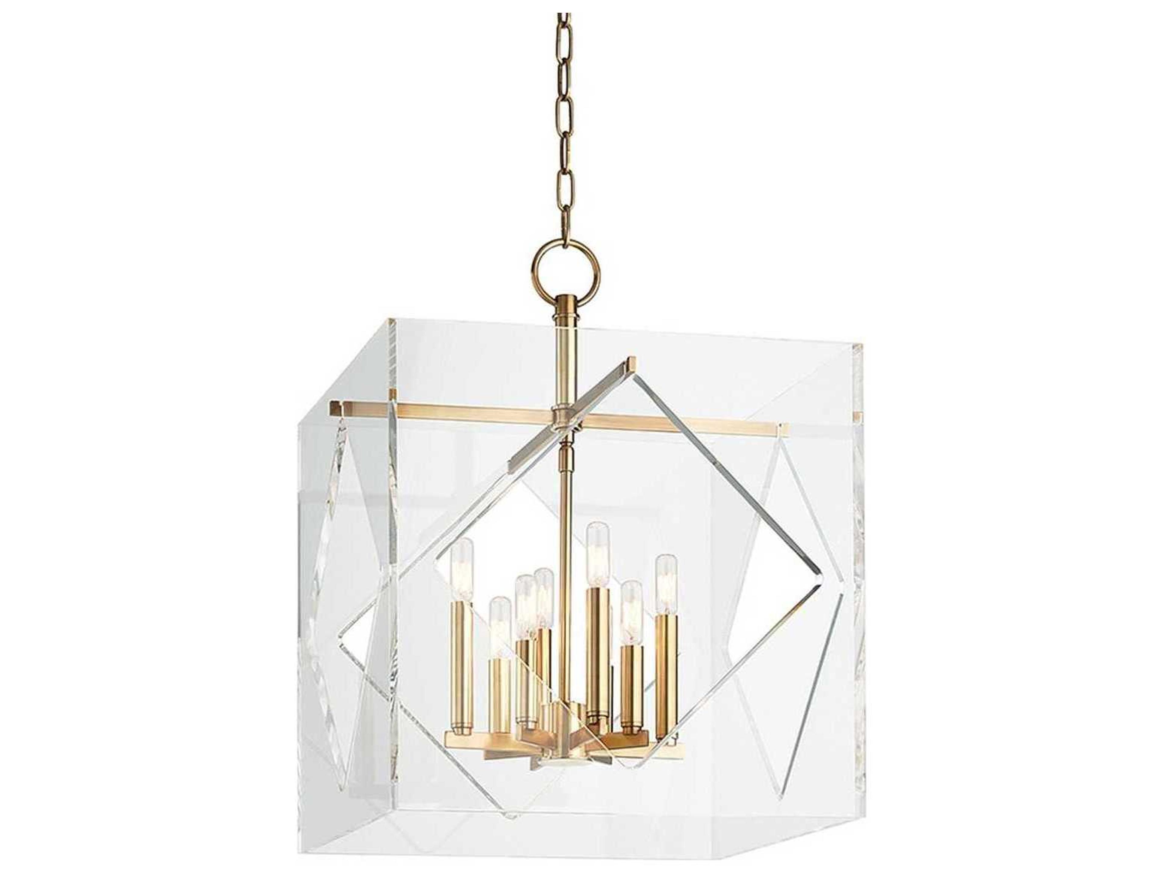 Hudson Valley Travis 8-Light Aged Brass Clear Candelabra Chandelier