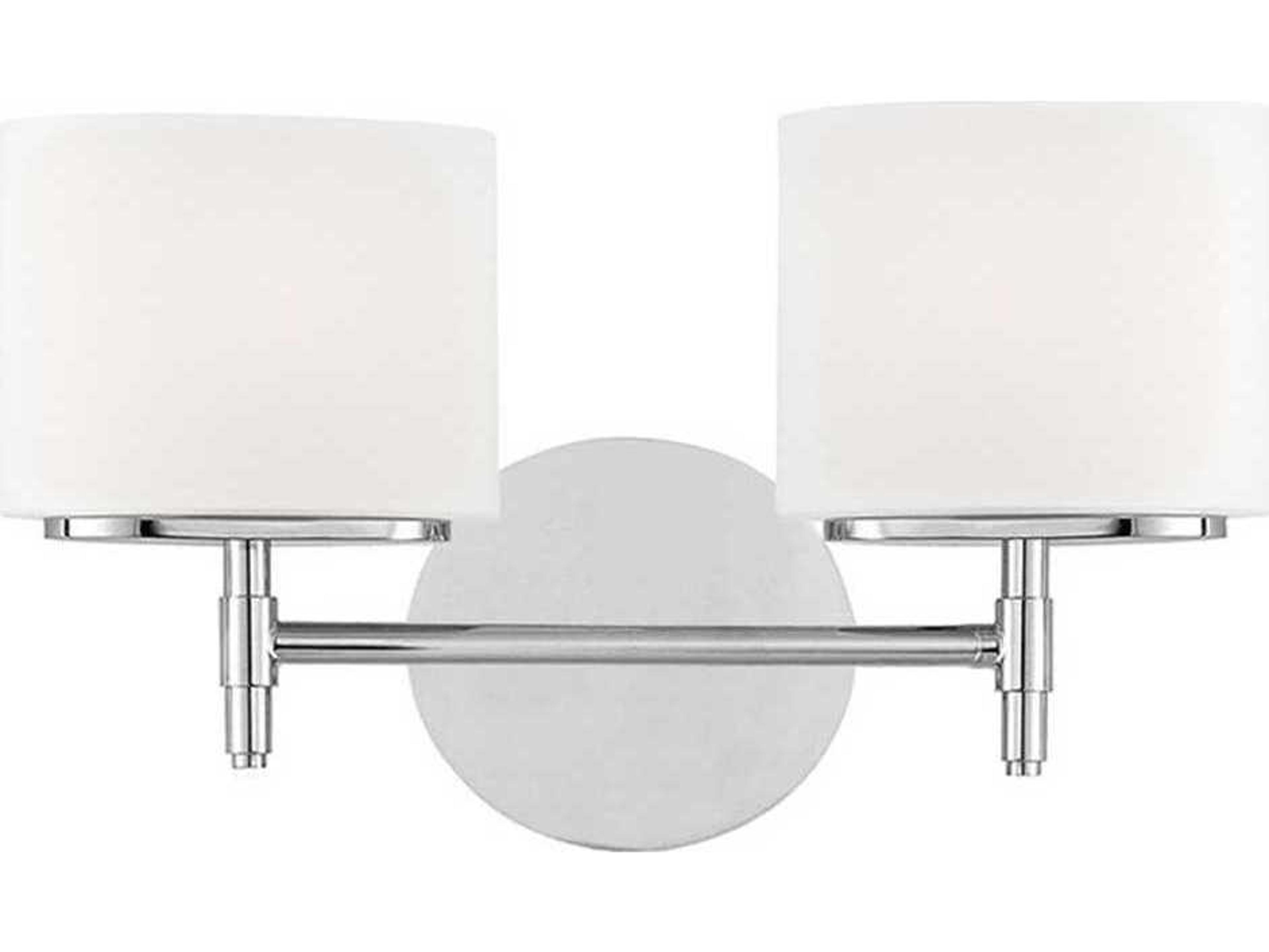 Hudson Valley Trinity 2-Light Polished Chrome Off White Glass Vanity Light