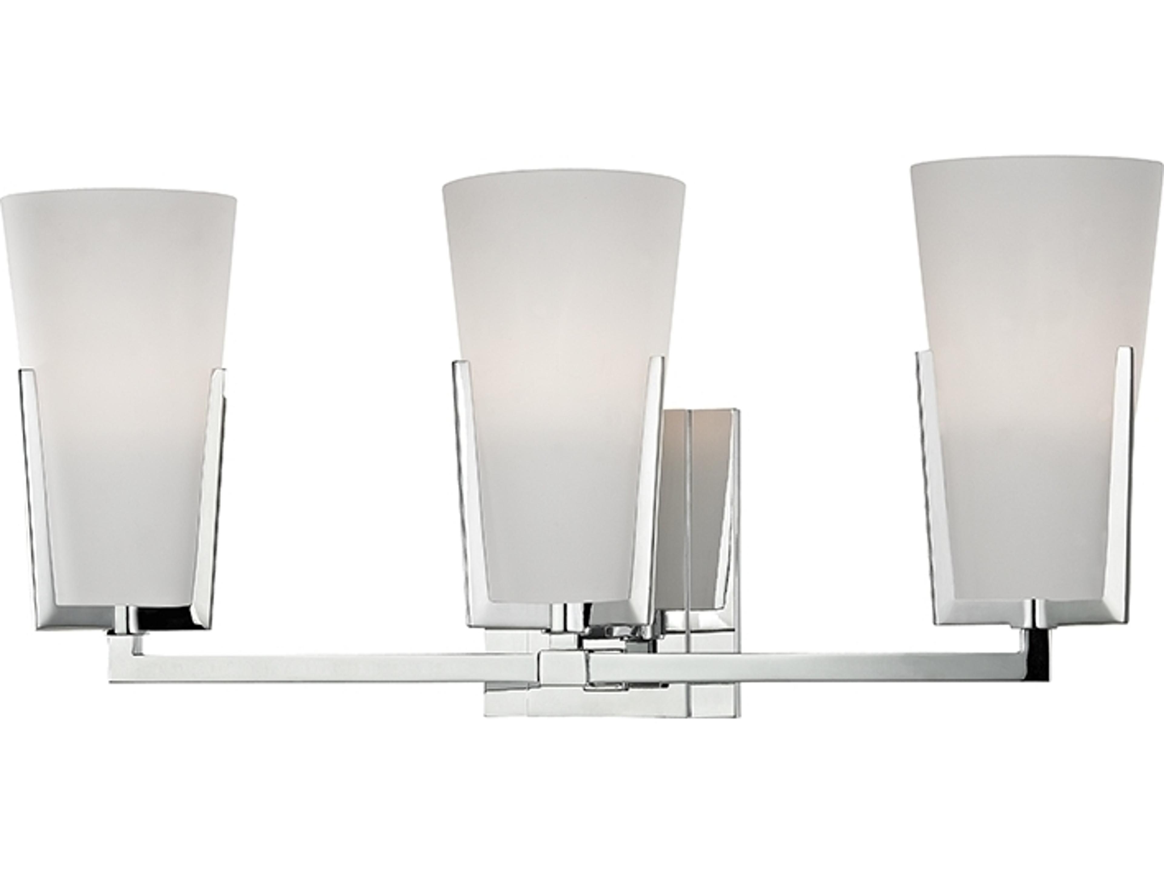 Hudson Valley Upton 3-Light Polished Chrome Off White Glass Vanity Light